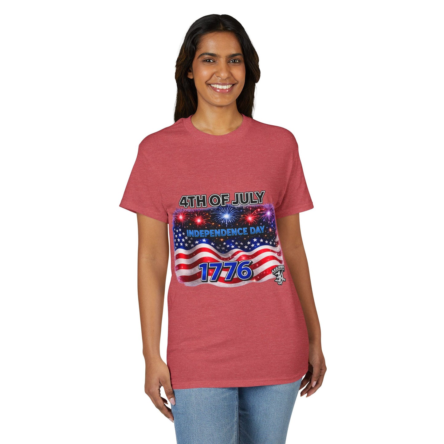 4th of July T-Shirt – Independence Day 1776 American Flag Fireworks Tee