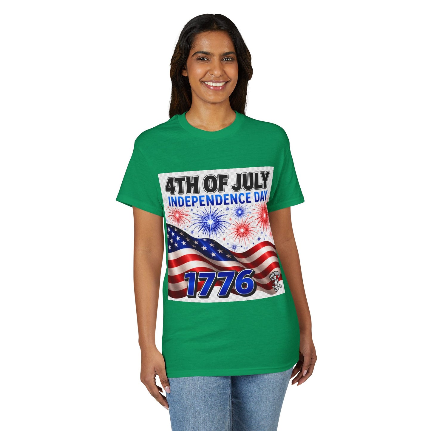 4th of July Independence Day T‑Shirt – American Flag & 1776 Fireworks Tee