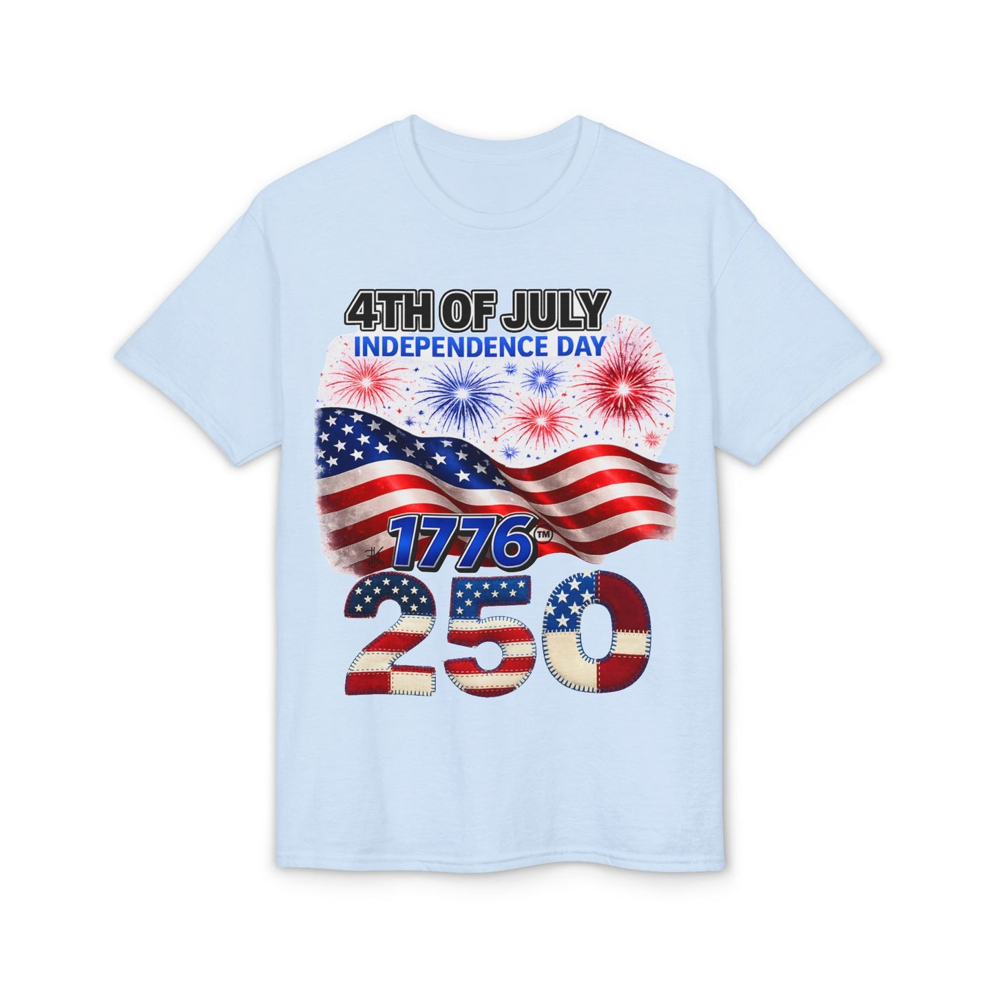 4th of July Independence Day 1776-250 American Flag T-Shirt