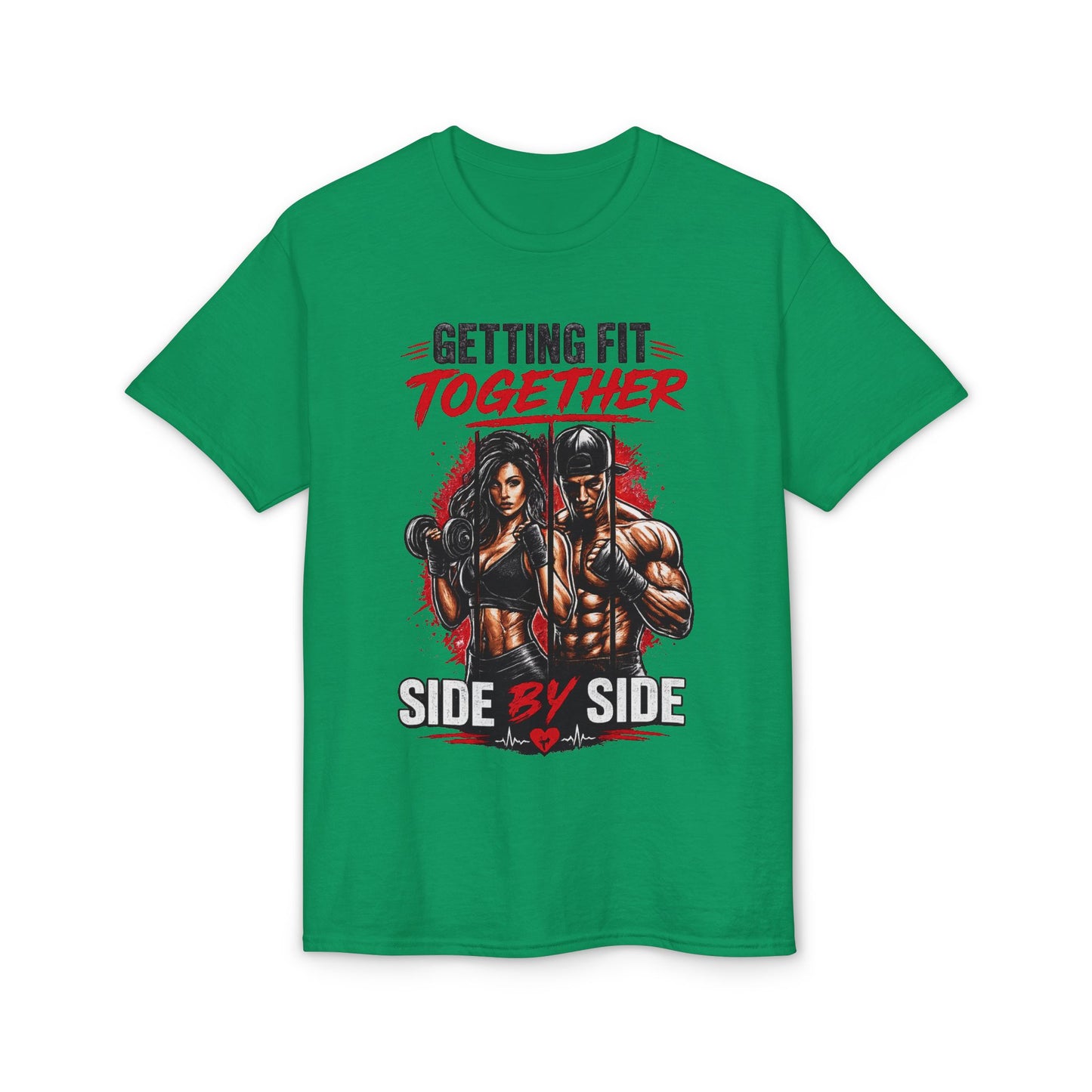 Getting Fit Together Gym T-Shirt — 'Side By Side' Couples Workout Tee
