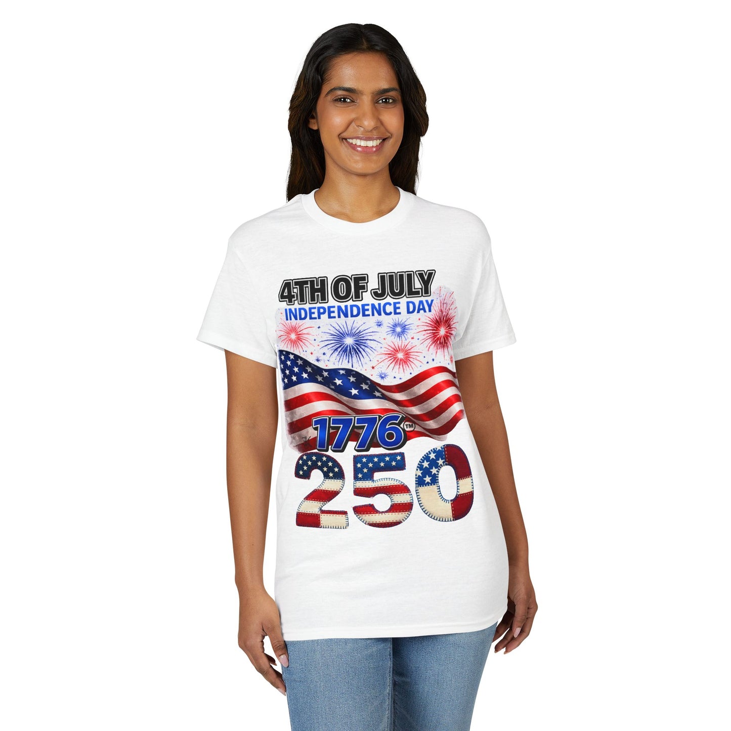 4th of July Independence Day 1776-250 American Flag T-Shirt
