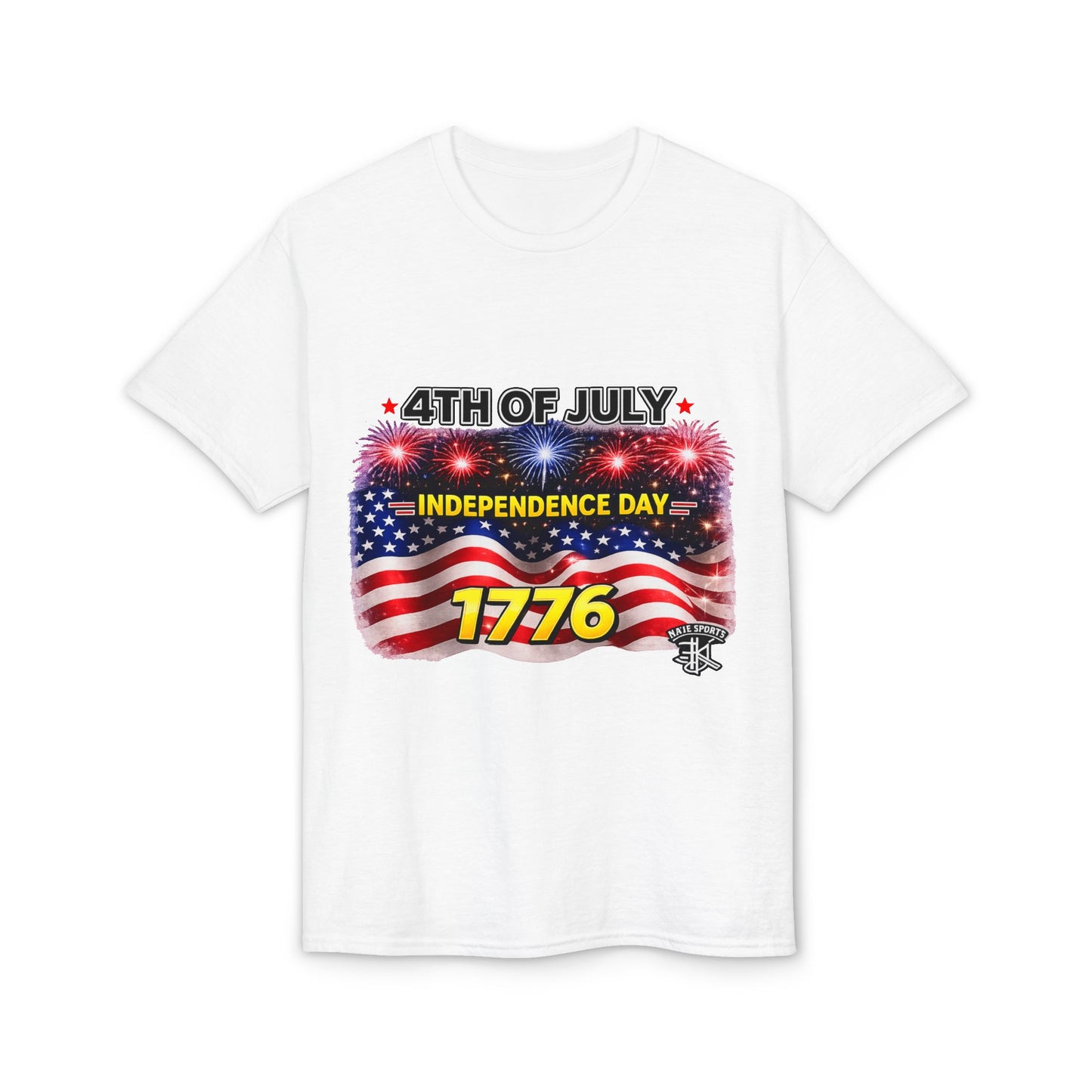 4th of July T-Shirt — Independence Day 1776 American Flag Fireworks Tee