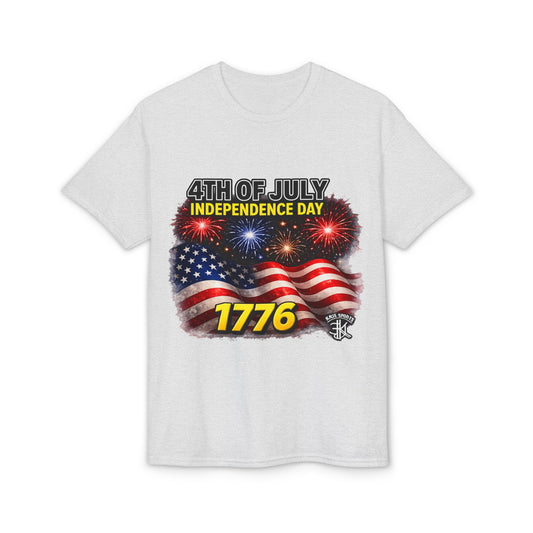 4th of July Independence Day T-Shirt – American Flag, Fireworks & 1776 Patriotic Tee