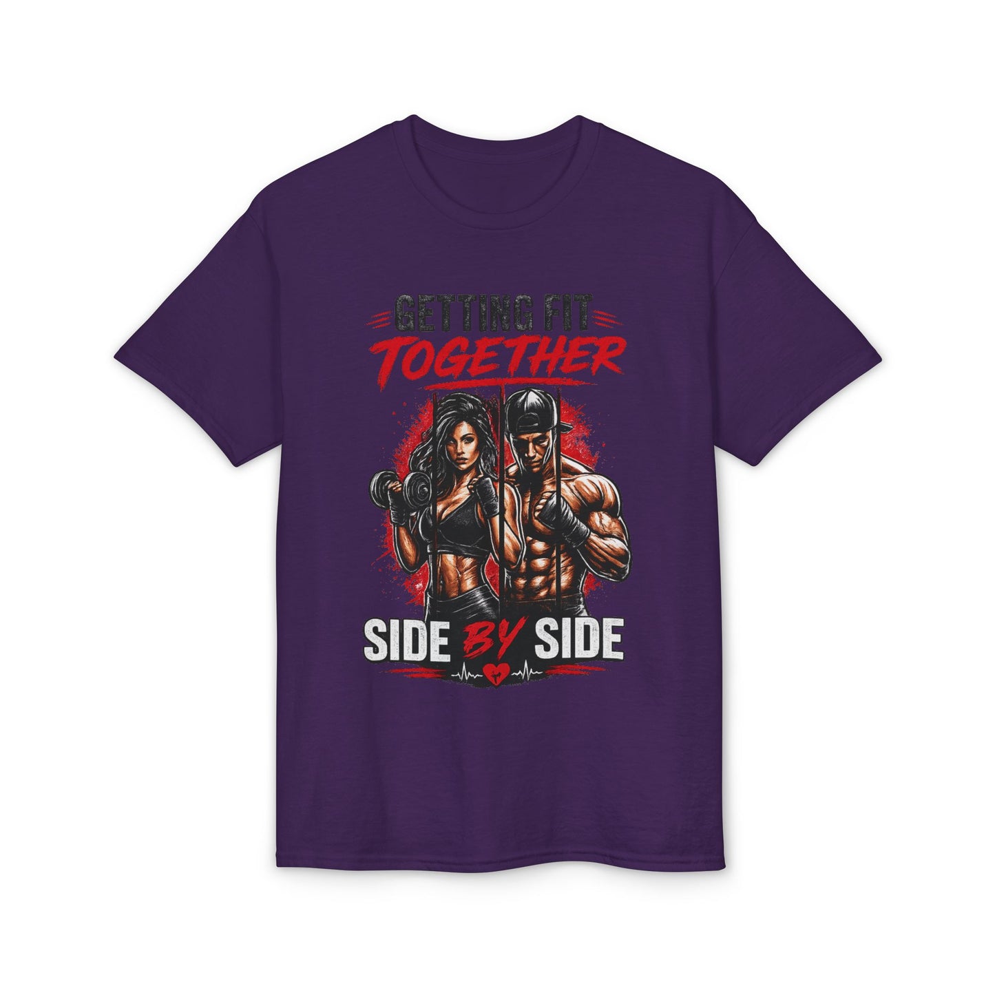 Getting Fit Together Gym T-Shirt — 'Side By Side' Couples Workout Tee