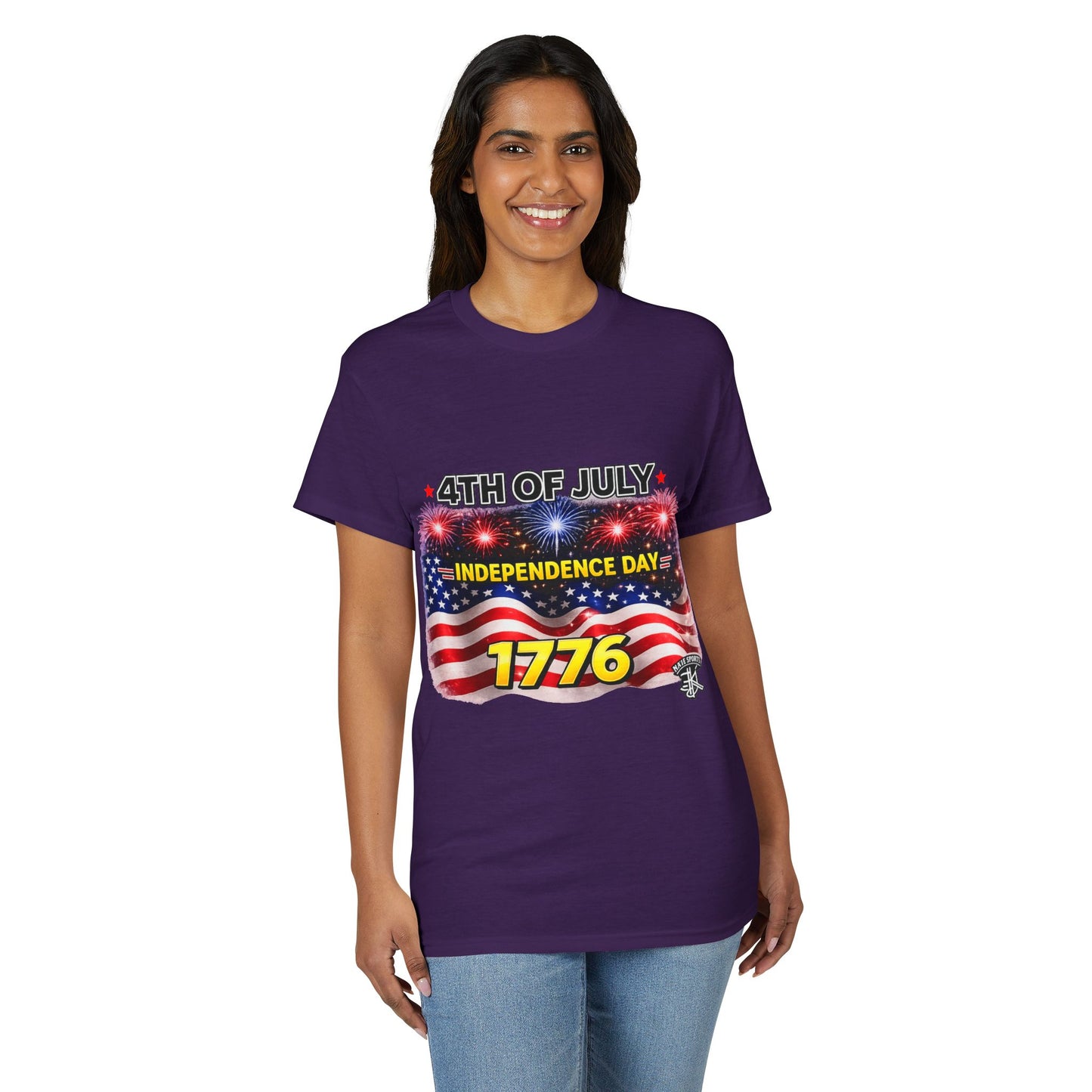 4th of July T-Shirt — Independence Day 1776 American Flag Fireworks Tee