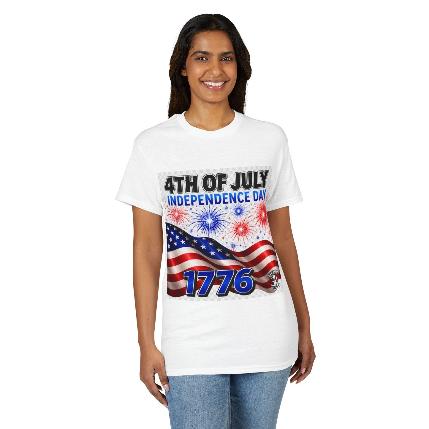 4th of July Independence Day T‑Shirt – American Flag & 1776 Fireworks Tee