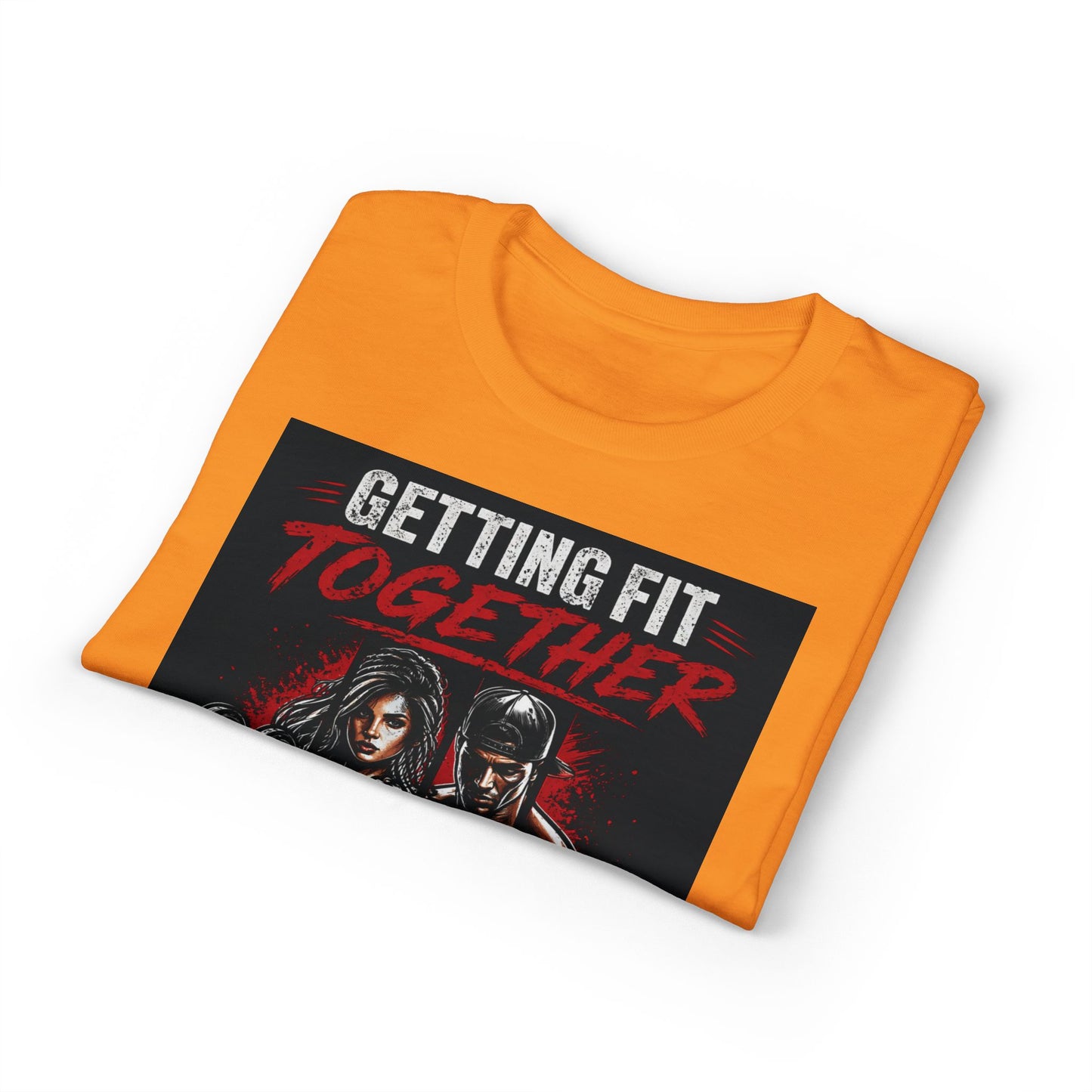 Getting Fit Together T-Shirt — "Side by Side" Couples Fitness Tee