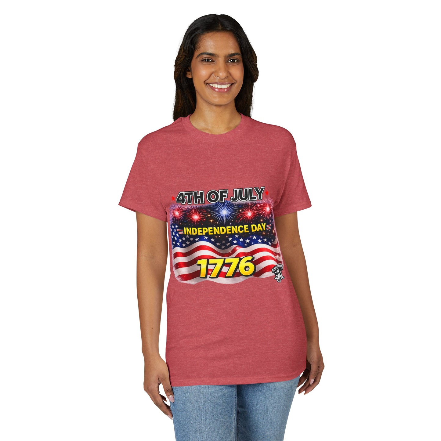 4th of July T-Shirt — Independence Day 1776 American Flag Fireworks Tee
