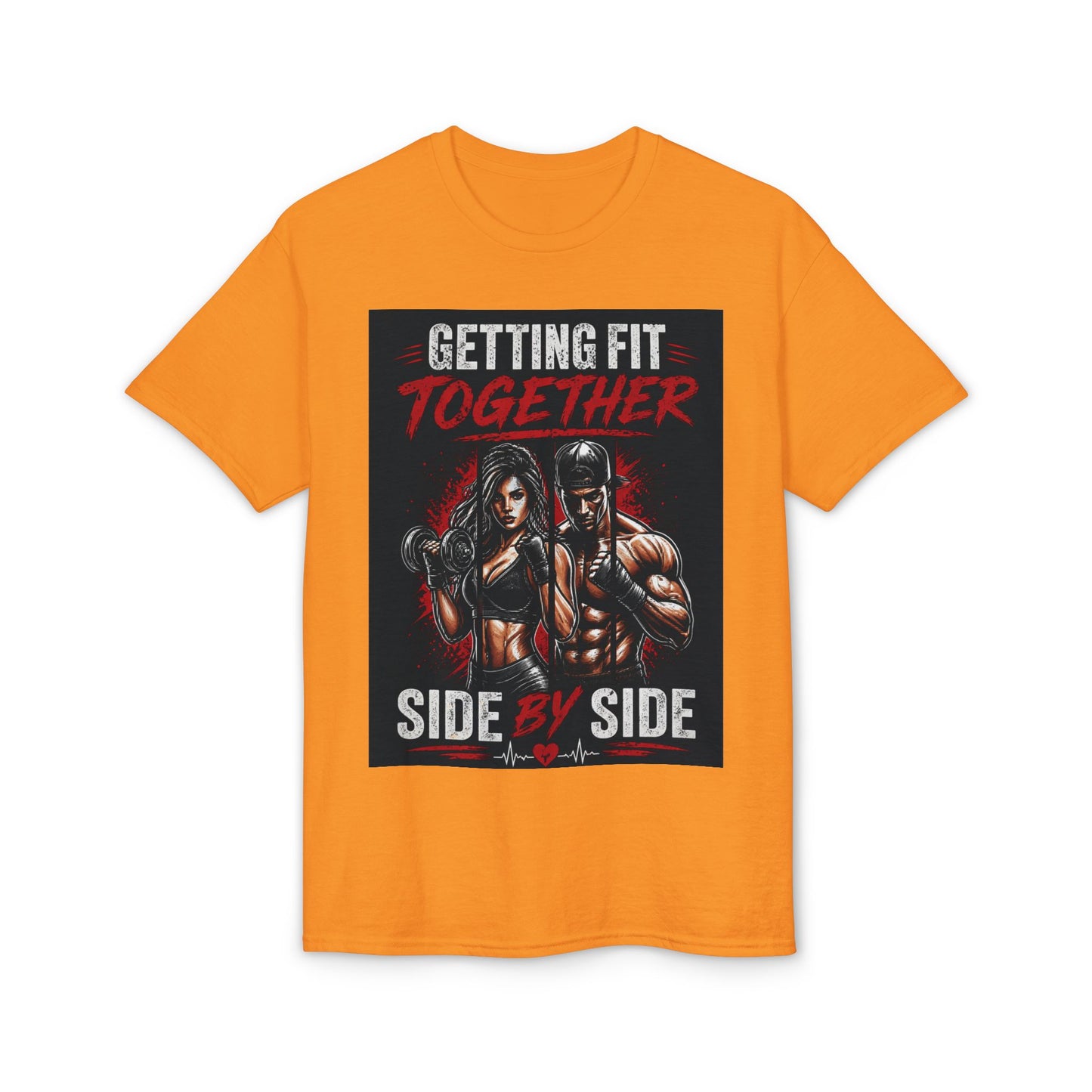 Getting Fit Together T-Shirt — "Side by Side" Couples Fitness Tee