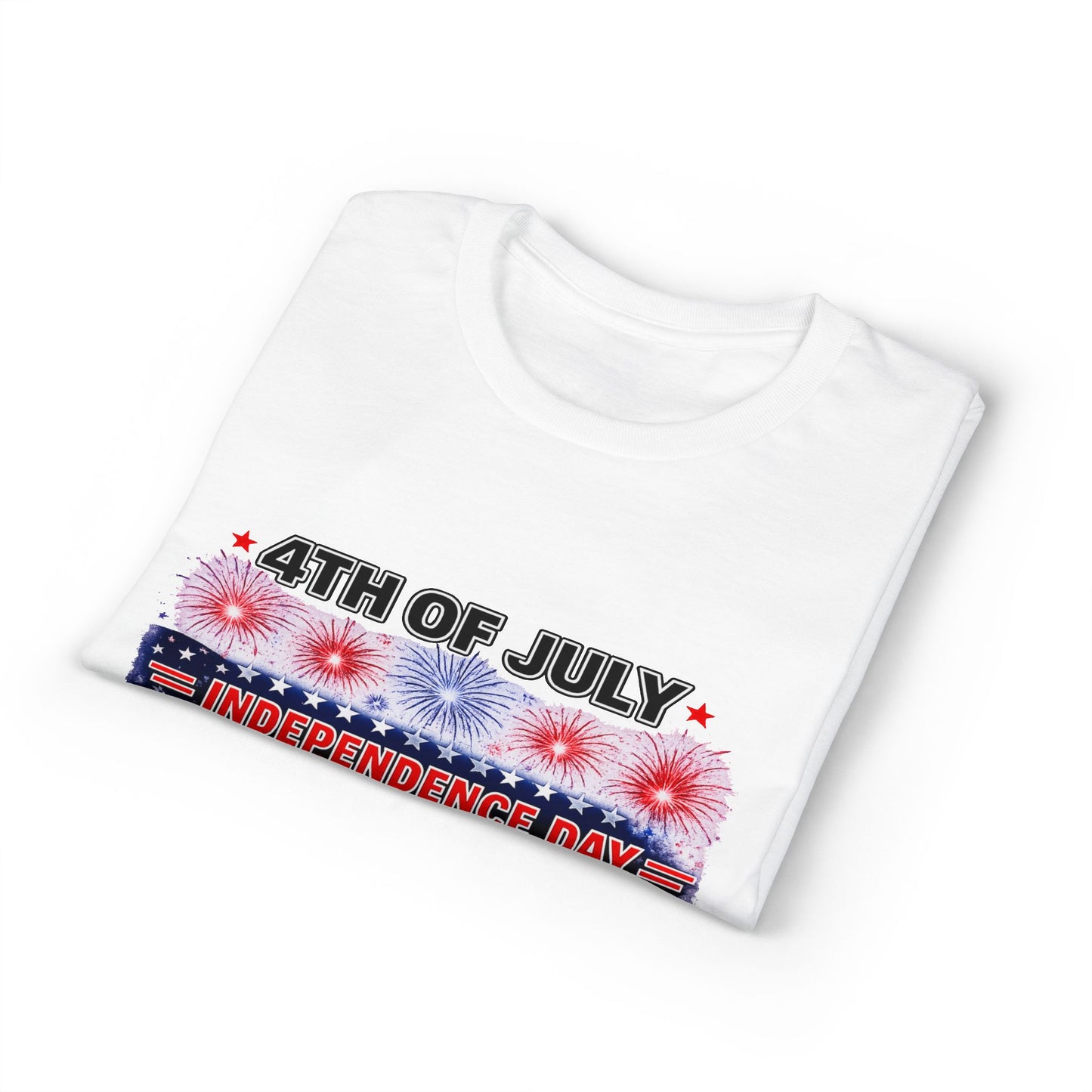 4th of July Independence Day T-Shirt — 1776 American Flag & Fireworks Tee