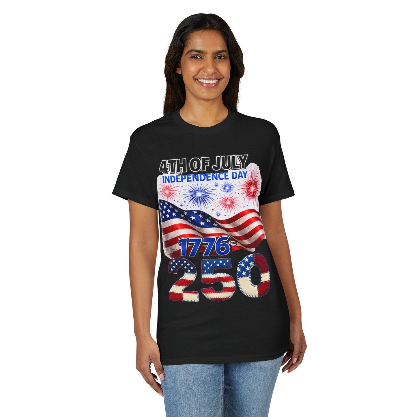 4th of July Independence Day 1776-250 American Flag T-Shirt