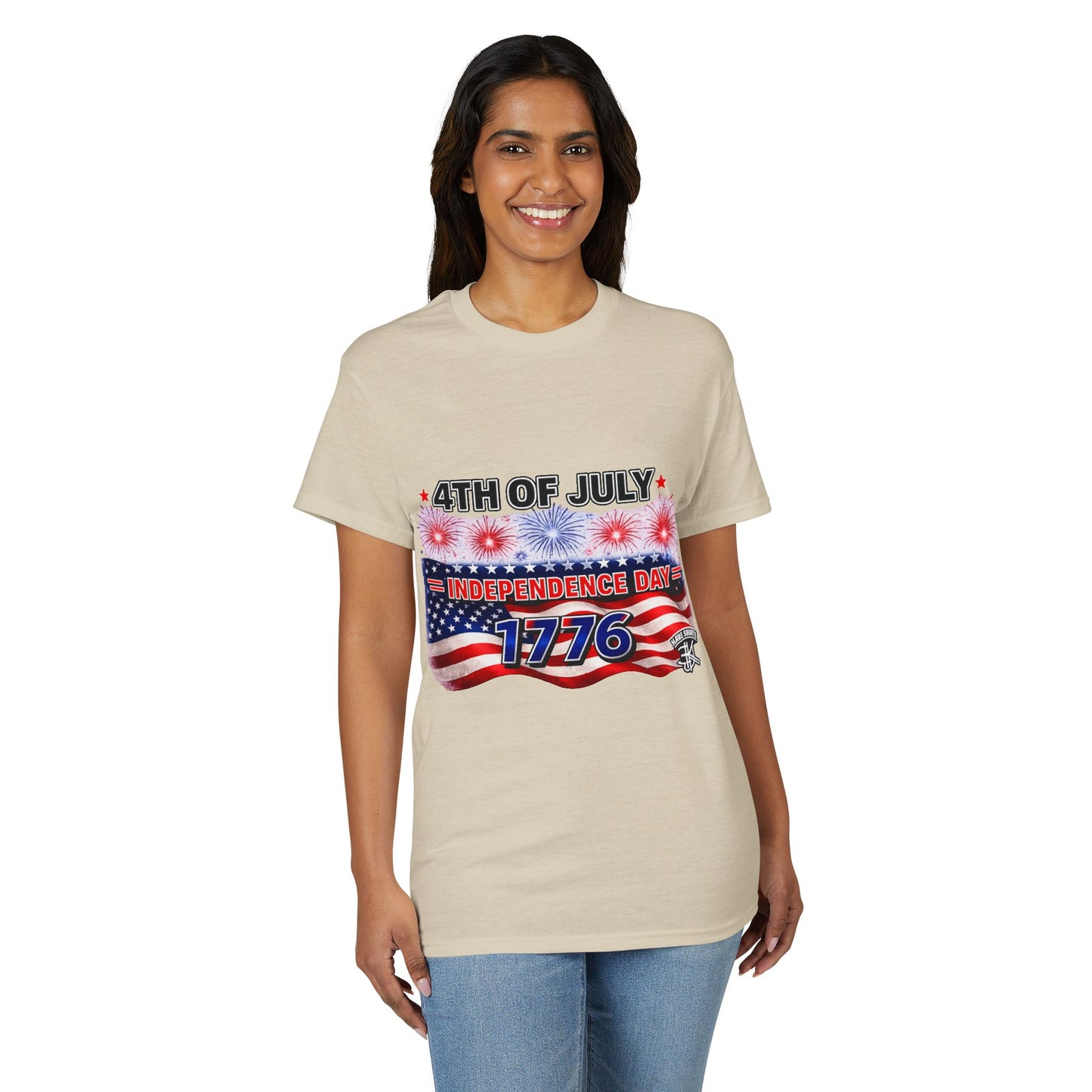 4th of July Independence Day T-Shirt — 1776 American Flag & Fireworks Tee