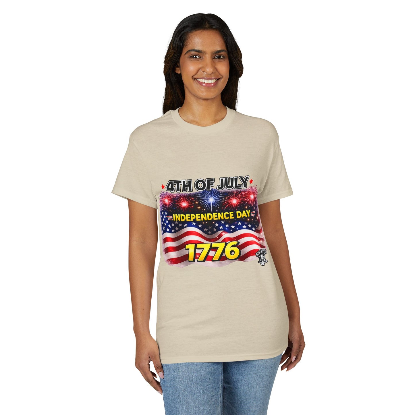 4th of July T-Shirt — Independence Day 1776 American Flag Fireworks Tee