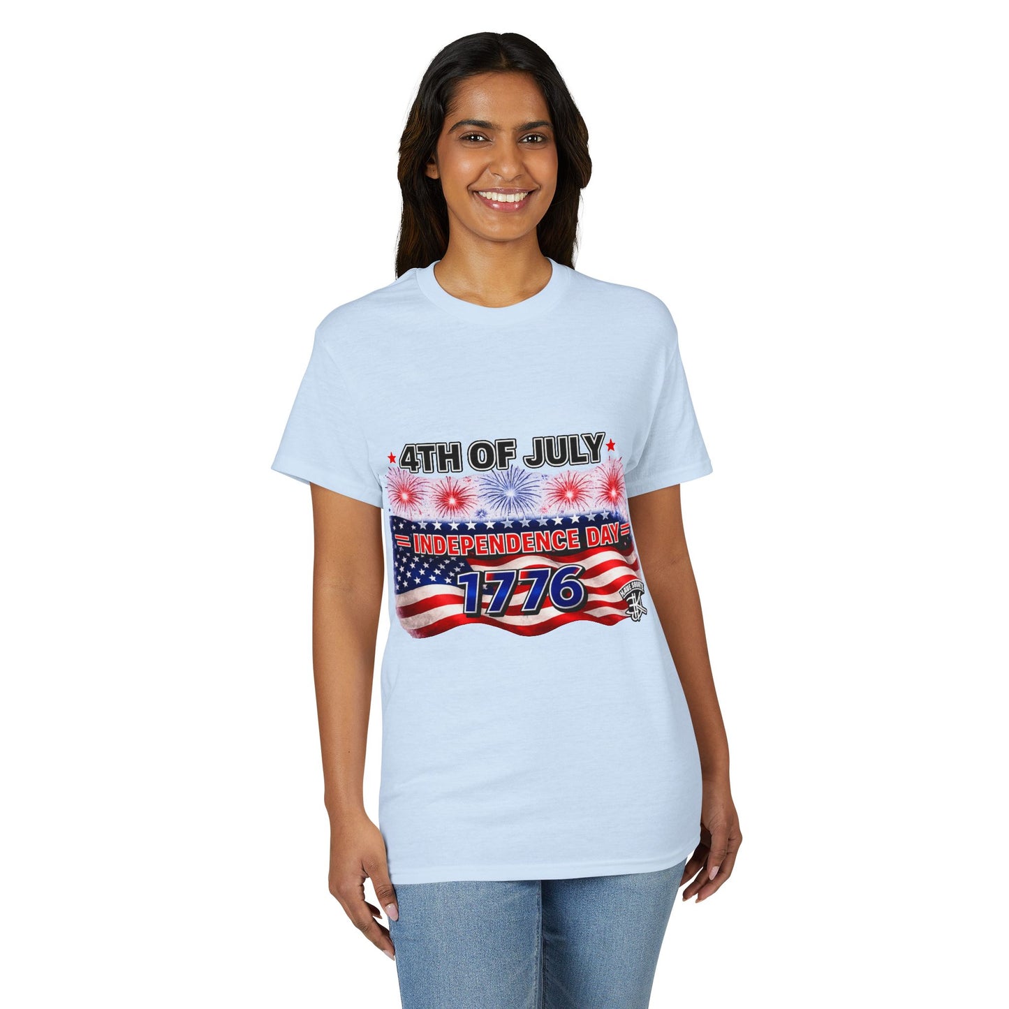 4th of July Independence Day T-Shirt — 1776 American Flag & Fireworks Tee