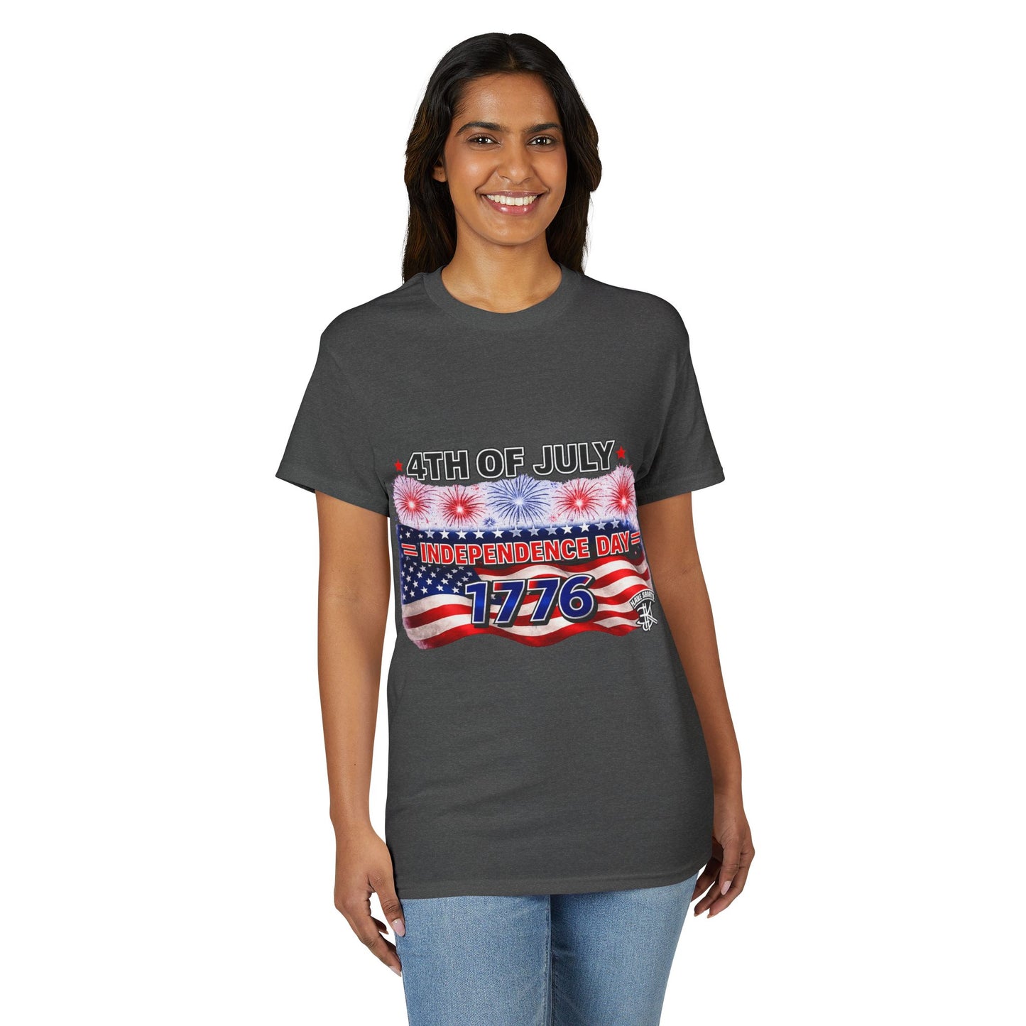 4th of July Independence Day T-Shirt — 1776 American Flag & Fireworks Tee