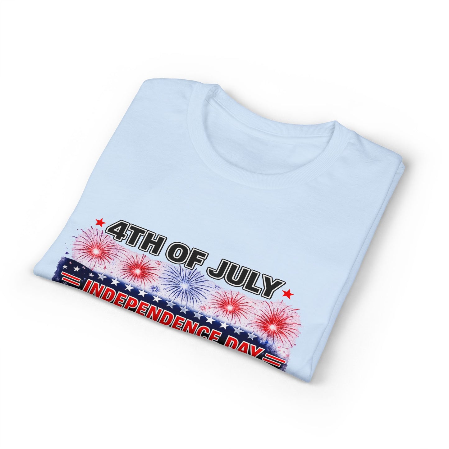 4th of July Independence Day T-Shirt — 1776 American Flag & Fireworks Tee