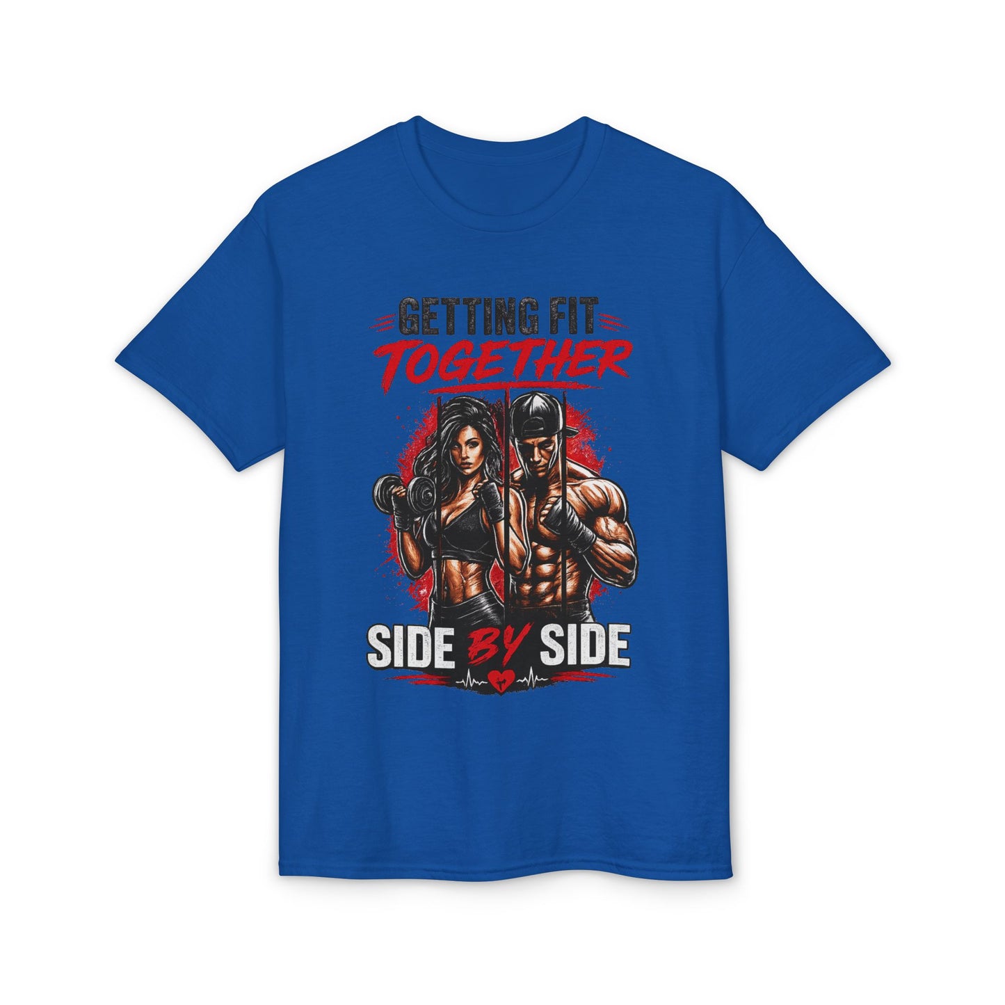 Getting Fit Together Gym T-Shirt — 'Side By Side' Couples Workout Tee