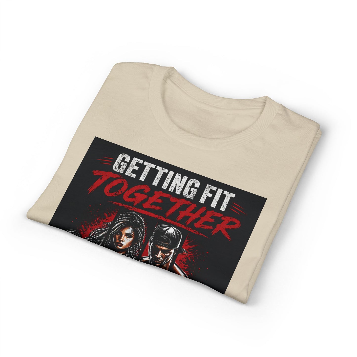 Getting Fit Together T-Shirt — "Side by Side" Couples Fitness Tee