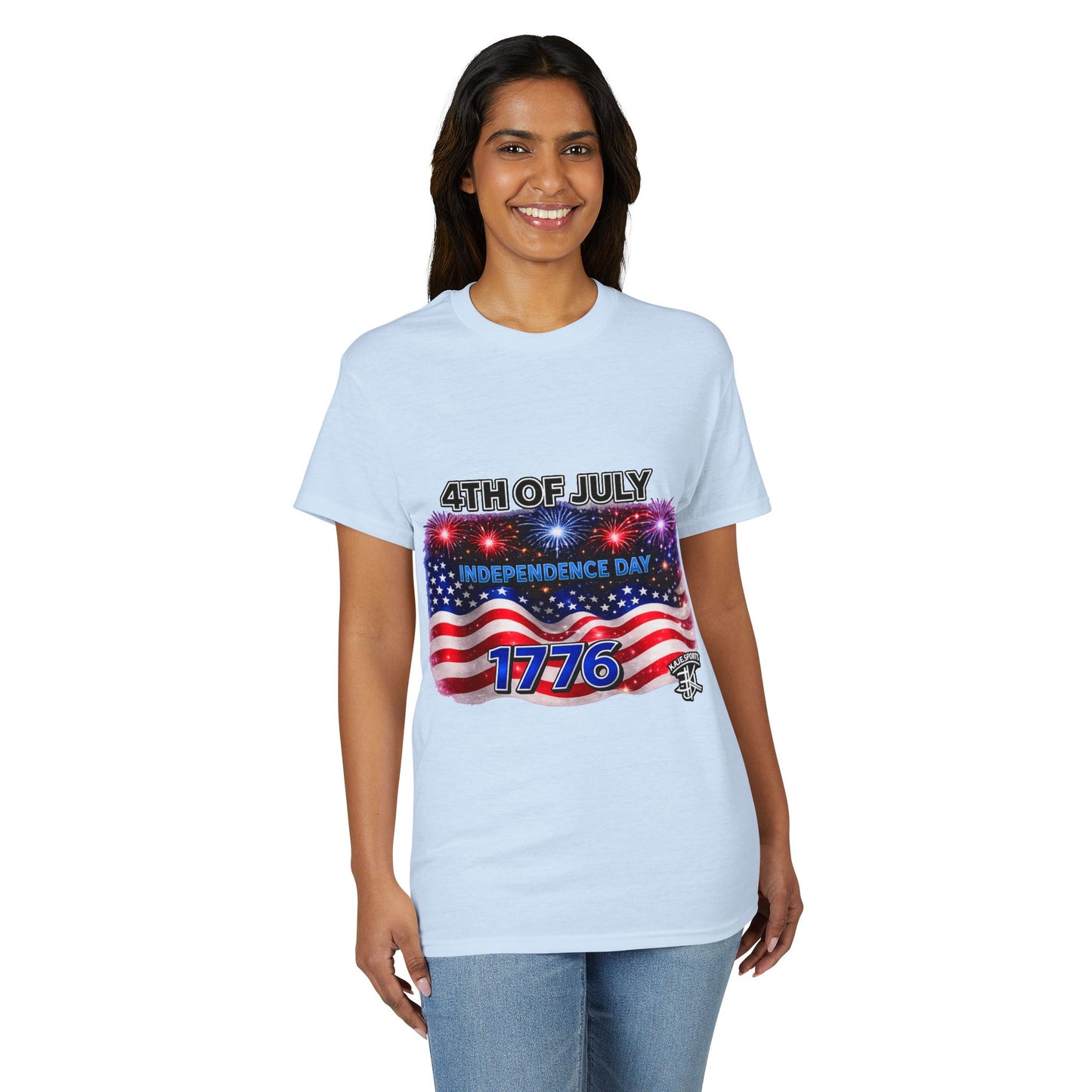 4th of July T-Shirt – Independence Day 1776 American Flag Fireworks Tee