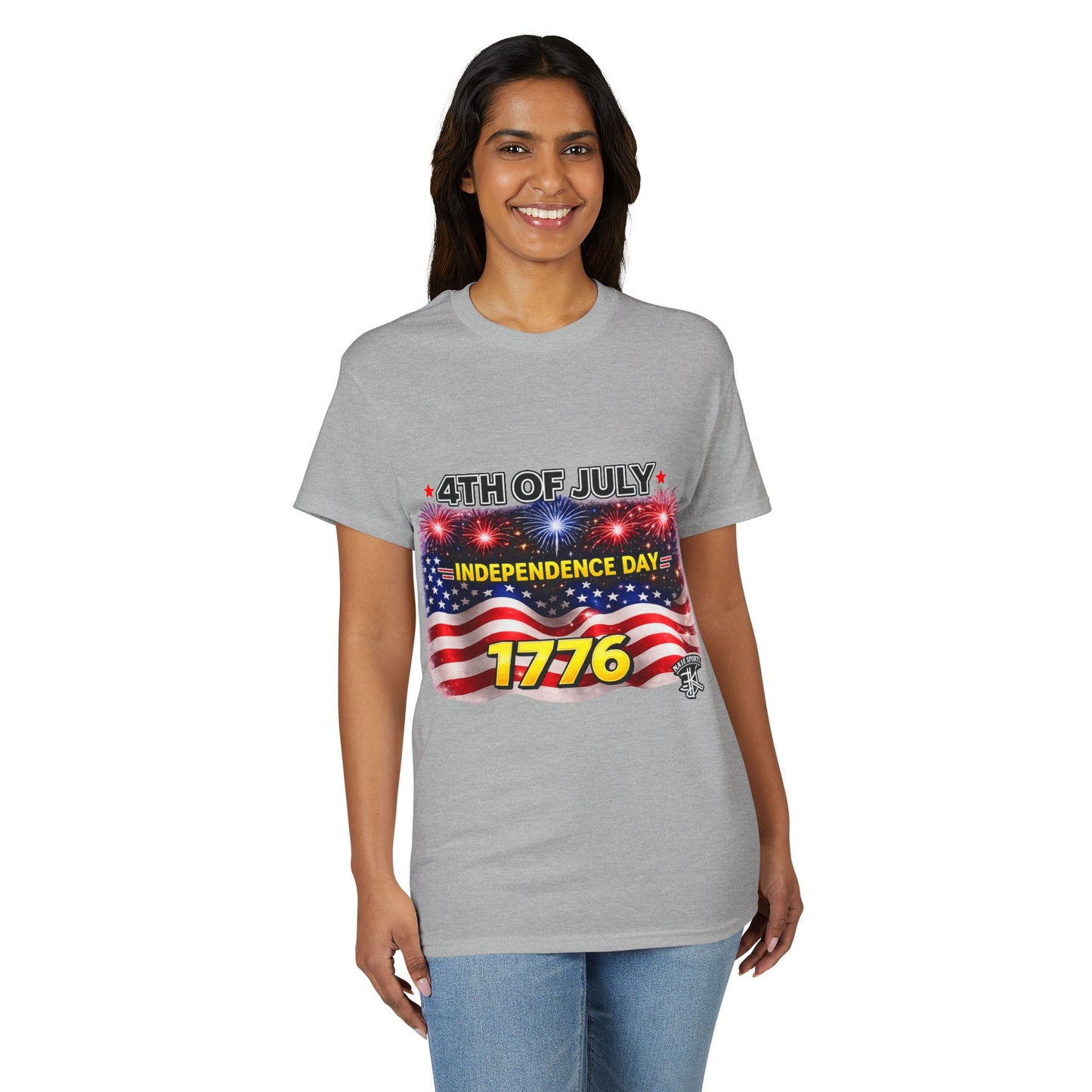 4th of July T-Shirt — Independence Day 1776 American Flag Fireworks Tee