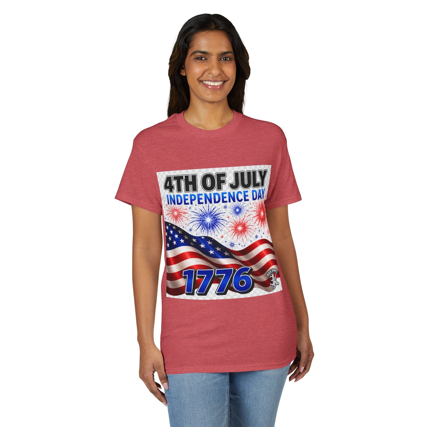 4th of July Independence Day T‑Shirt – American Flag & 1776 Fireworks Tee