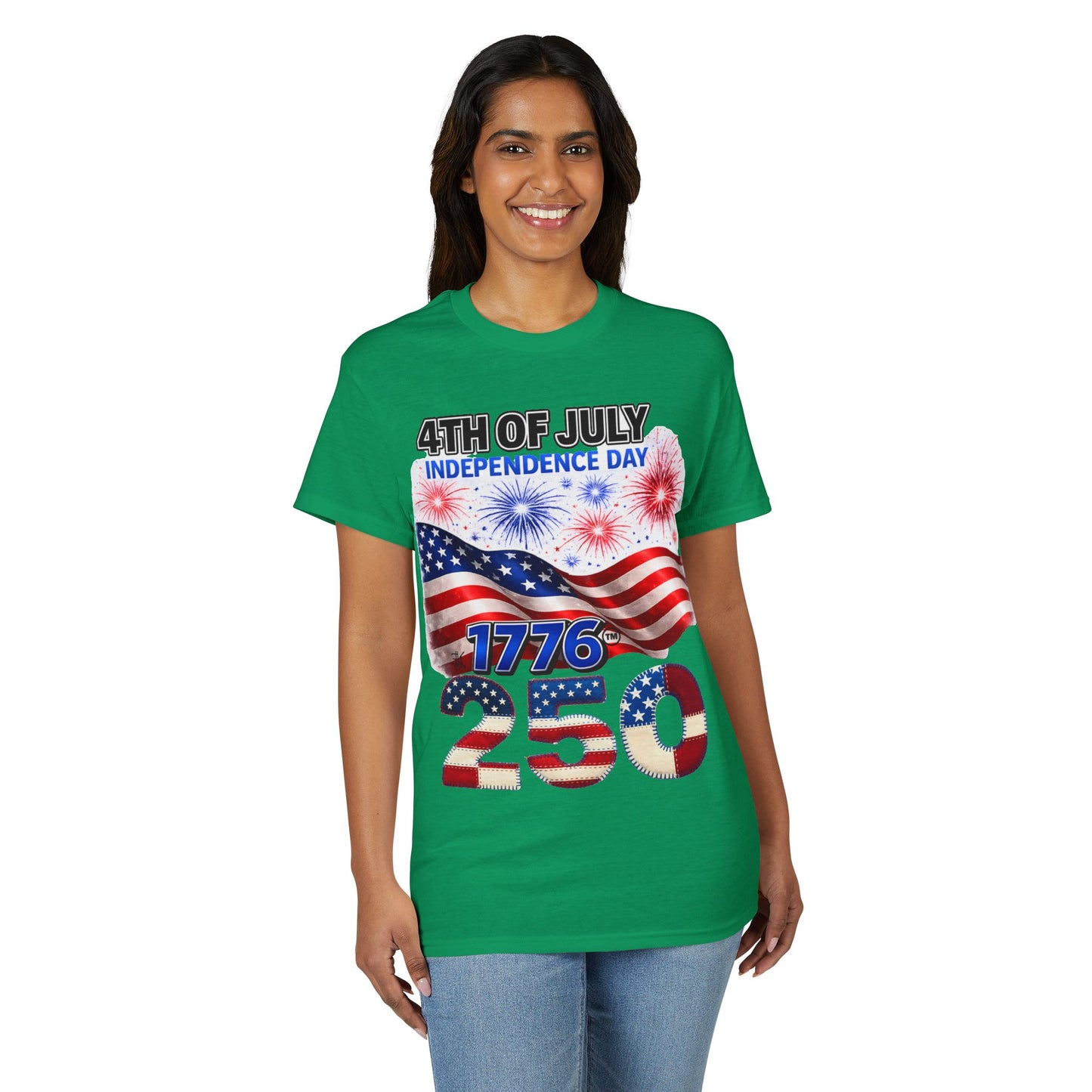 4th of July Independence Day 1776-250 American Flag T-Shirt