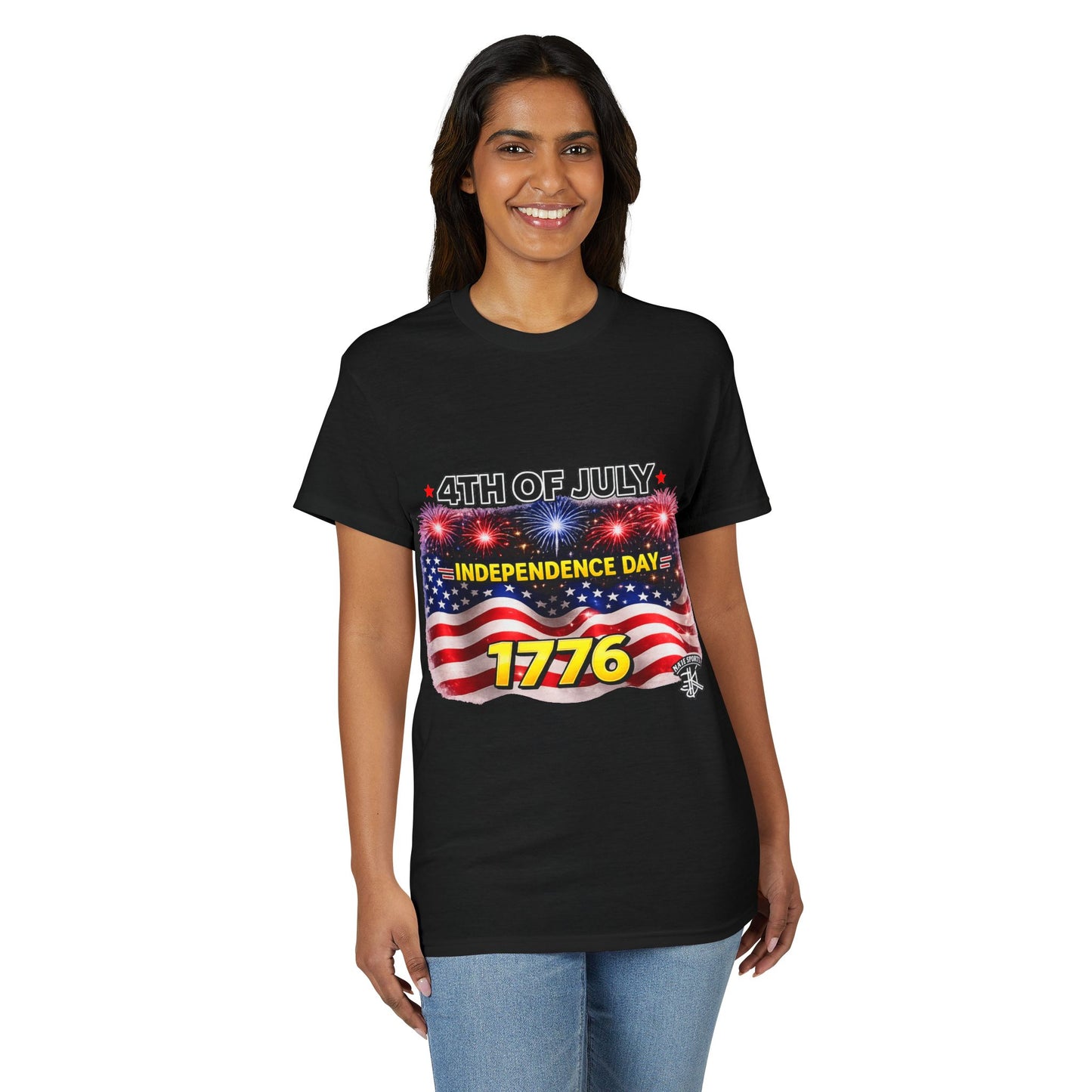 4th of July T-Shirt — Independence Day 1776 American Flag Fireworks Tee