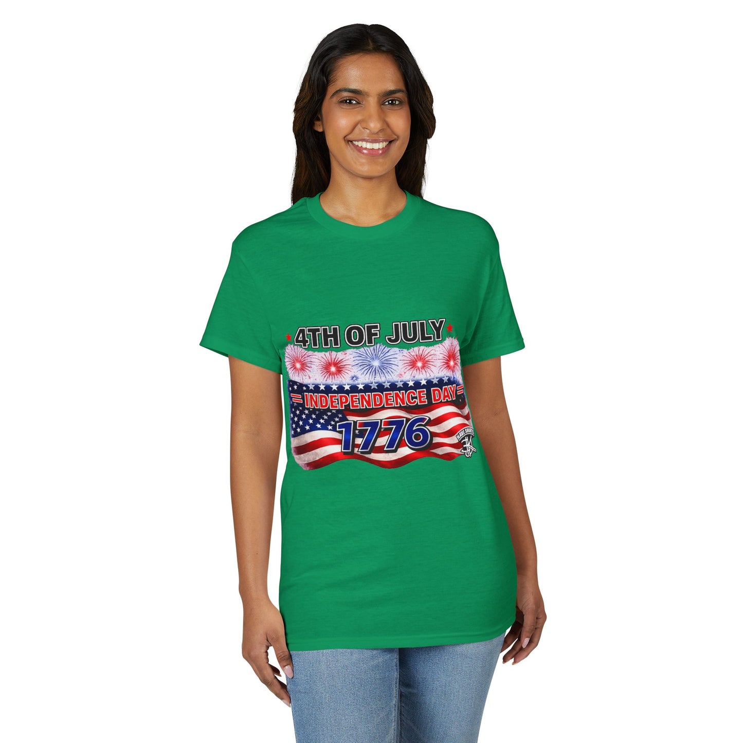 4th of July Independence Day T-Shirt — 1776 American Flag & Fireworks Tee