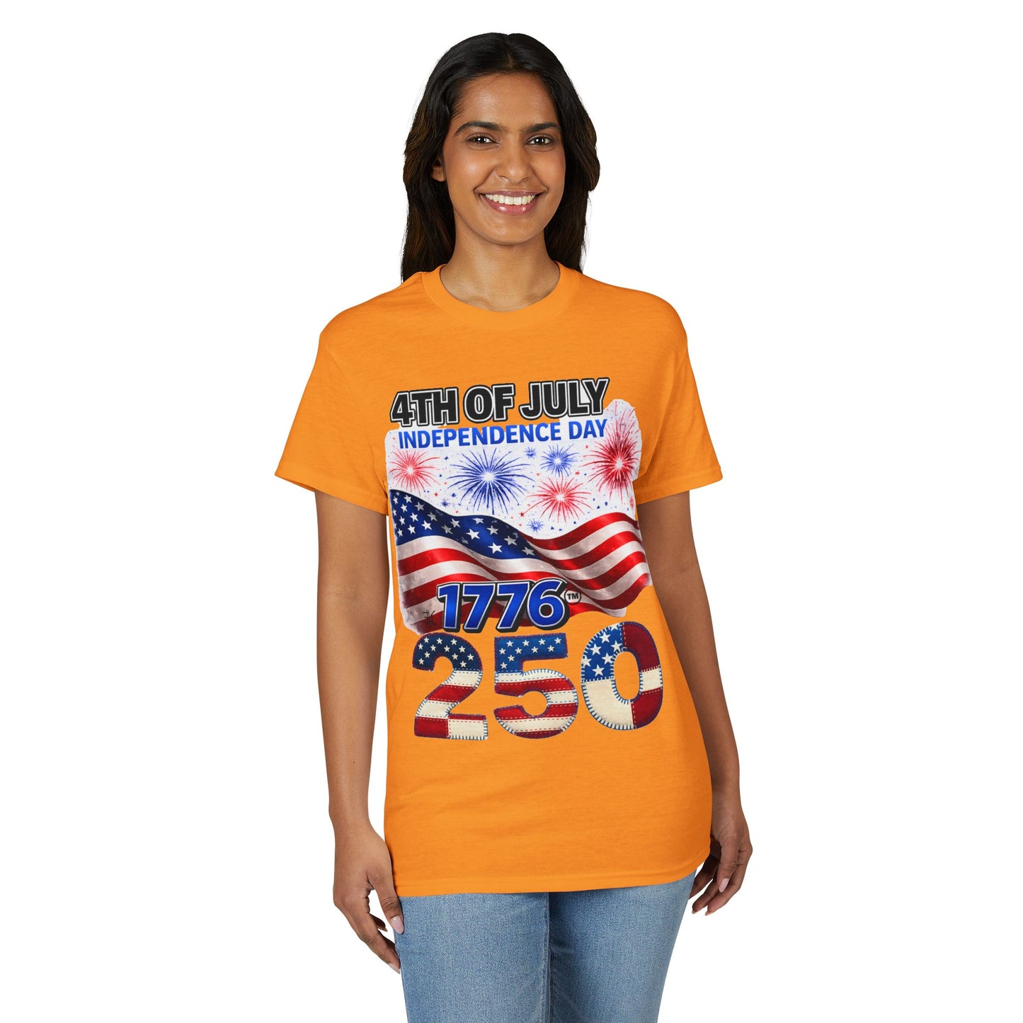 4th of July Independence Day 1776-250 American Flag T-Shirt