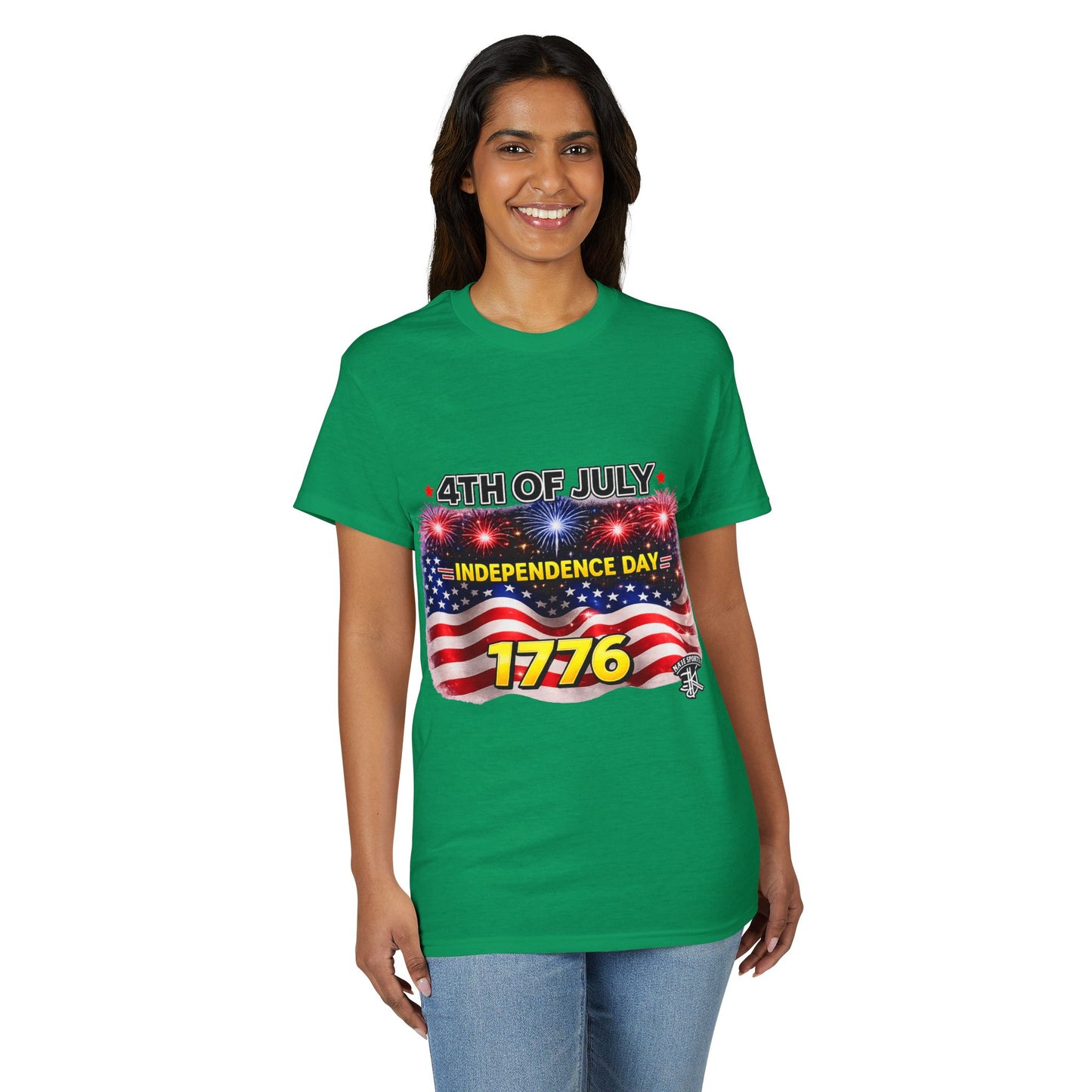 4th of July T-Shirt — Independence Day 1776 American Flag Fireworks Tee