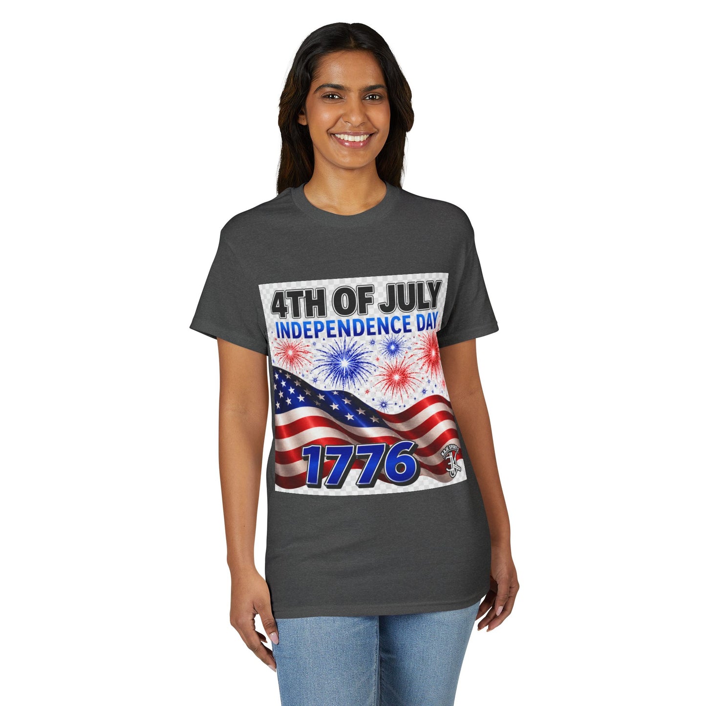 4th of July Independence Day T‑Shirt – American Flag & 1776 Fireworks Tee