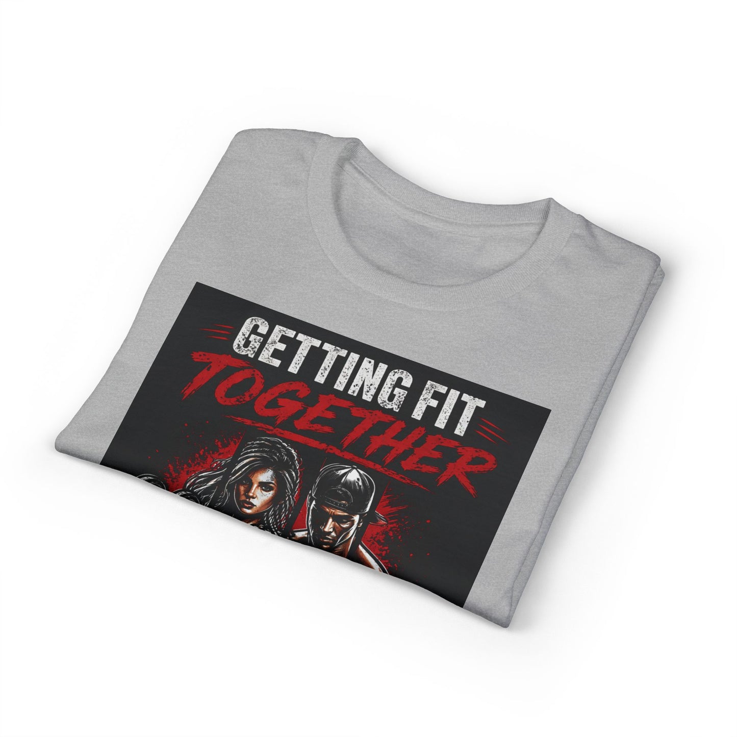 Getting Fit Together T-Shirt — "Side by Side" Couples Fitness Tee