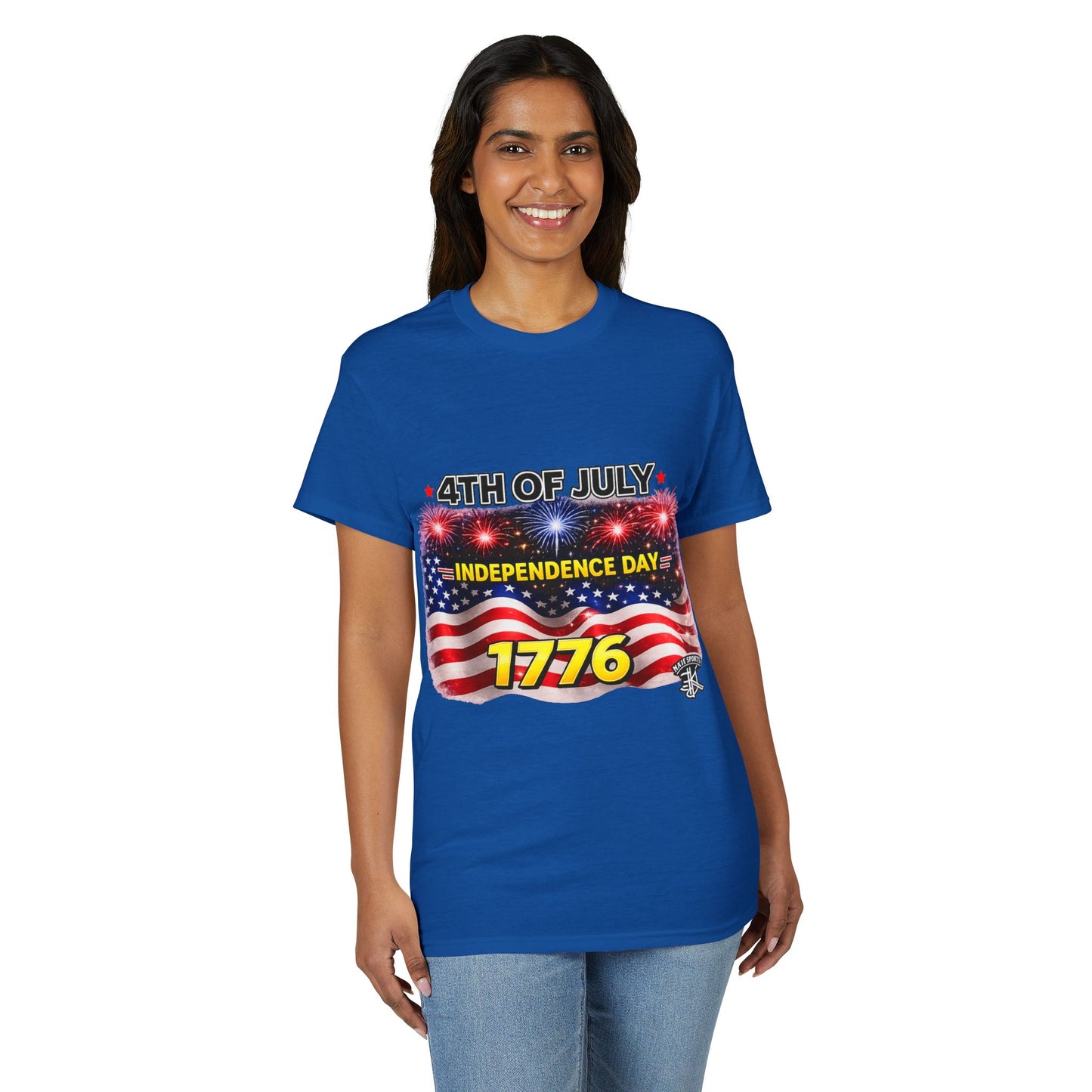 4th of July T-Shirt — Independence Day 1776 American Flag Fireworks Tee