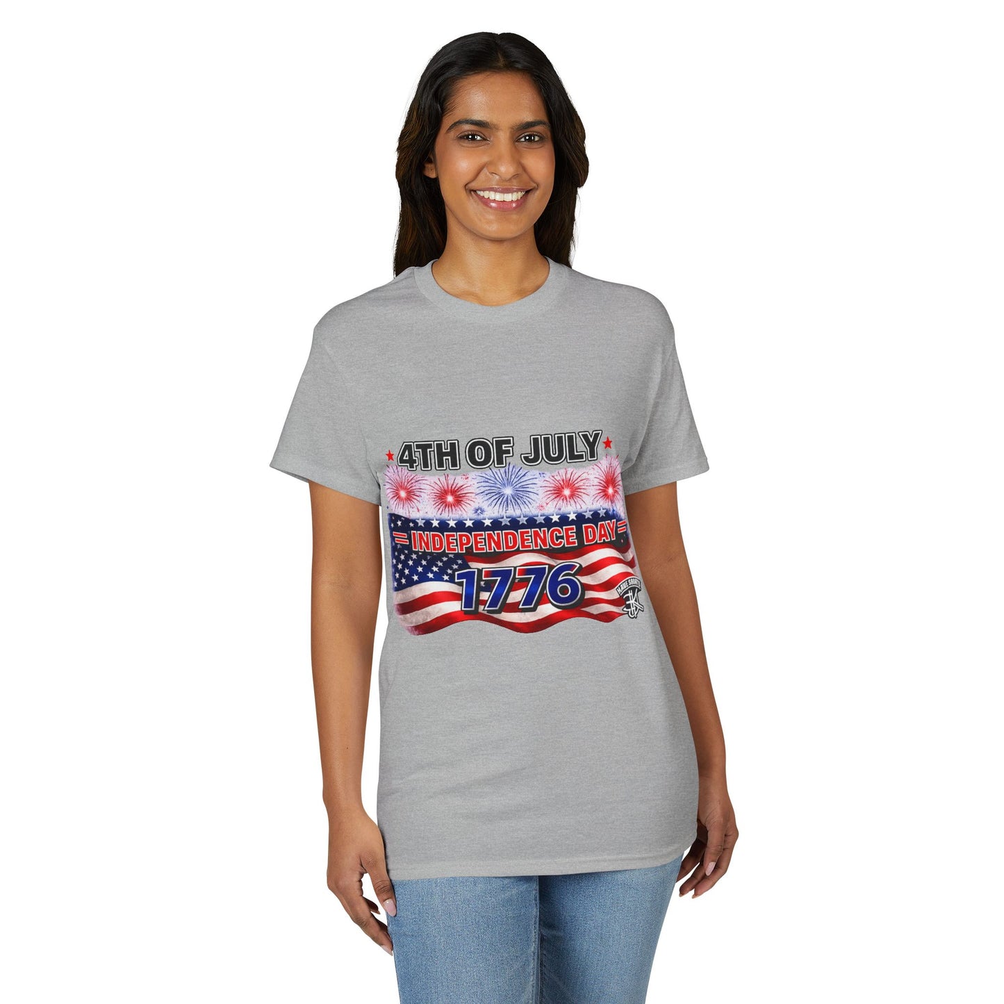4th of July Independence Day T-Shirt — 1776 American Flag & Fireworks Tee