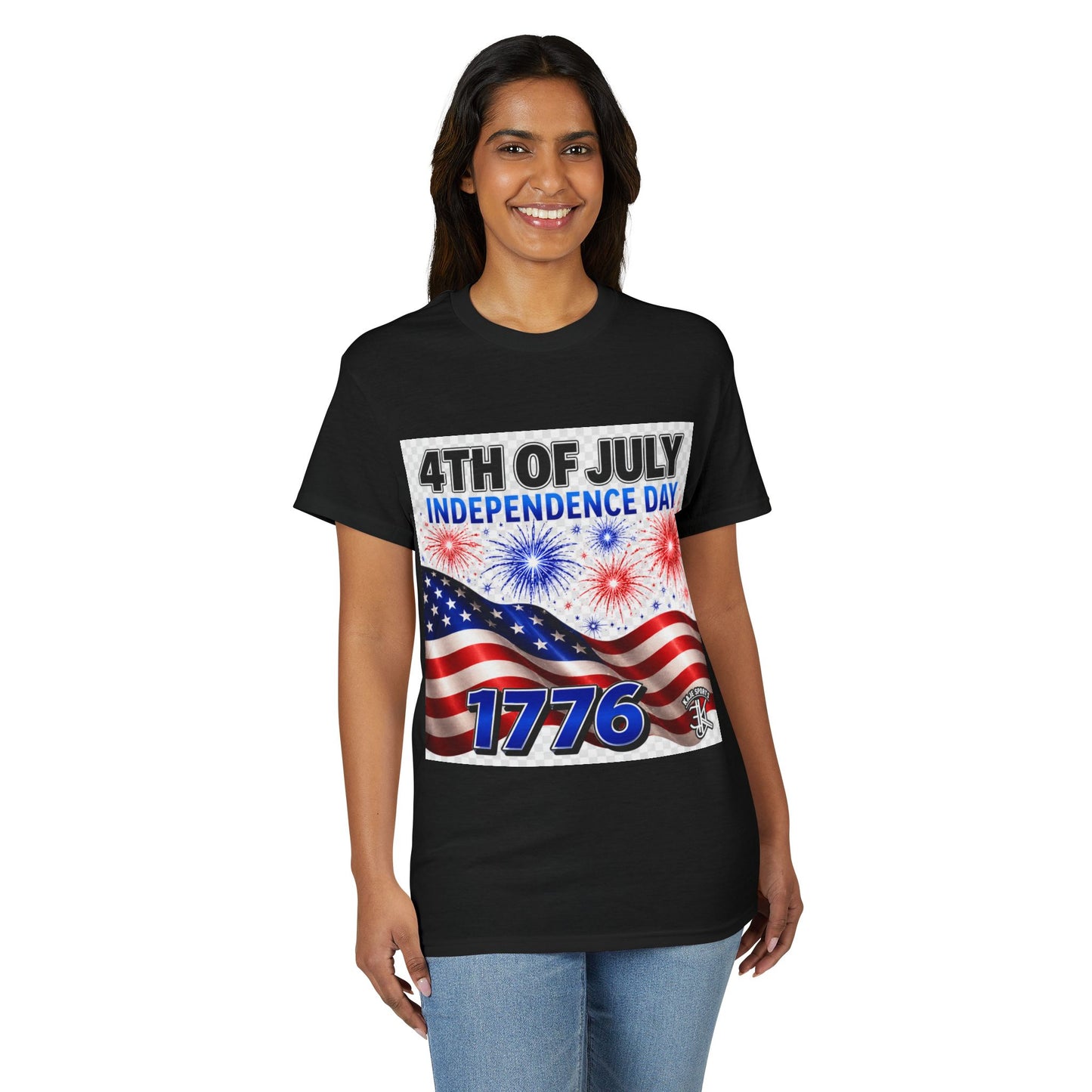 4th of July Independence Day T‑Shirt – American Flag & 1776 Fireworks Tee