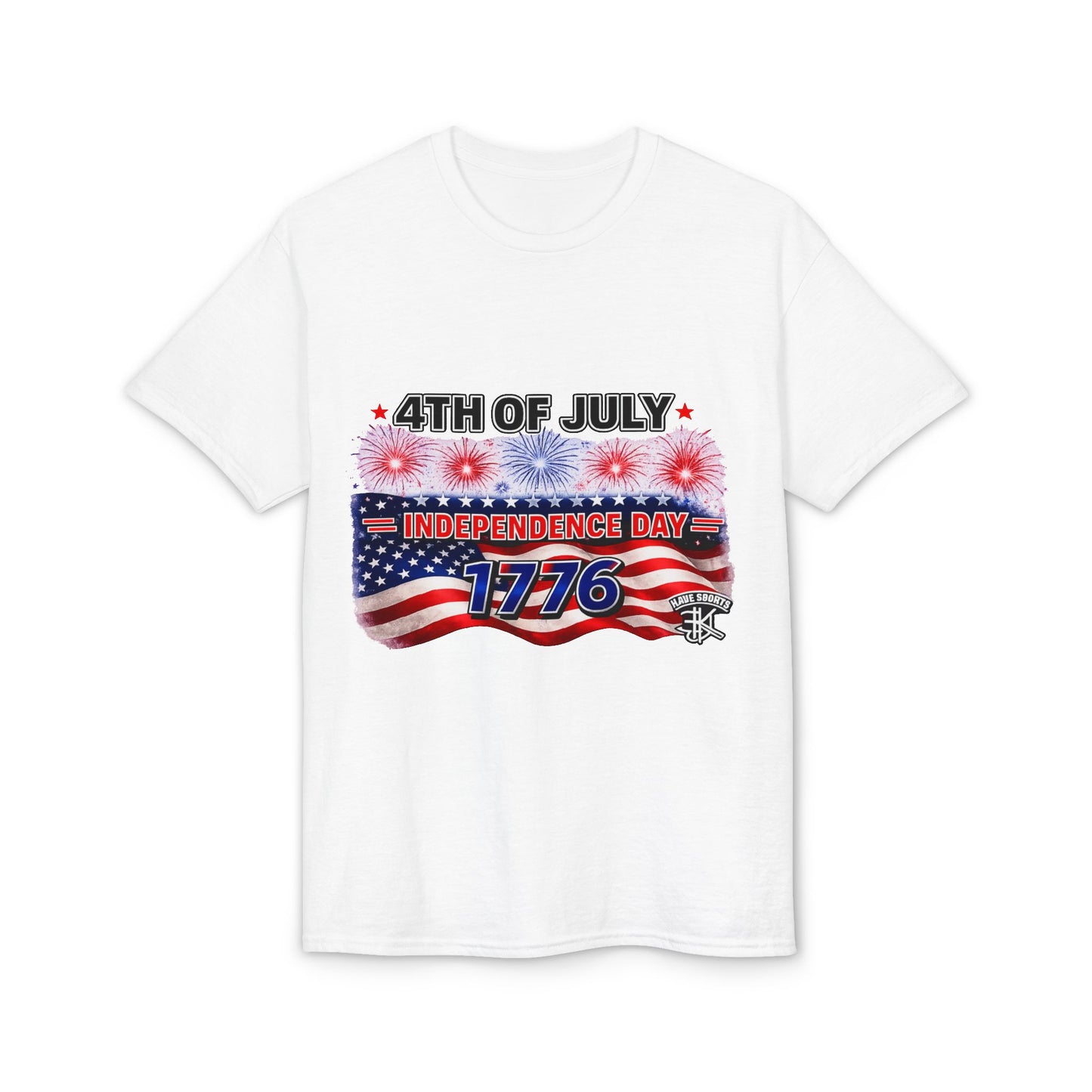 4th of July Independence Day T-Shirt — 1776 American Flag & Fireworks Tee