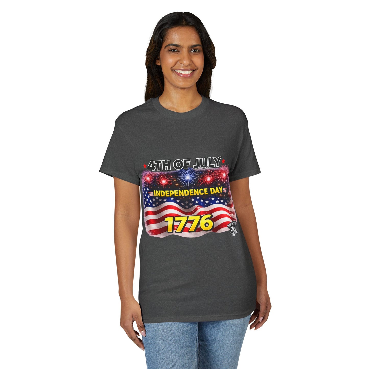 4th of July T-Shirt — Independence Day 1776 American Flag Fireworks Tee