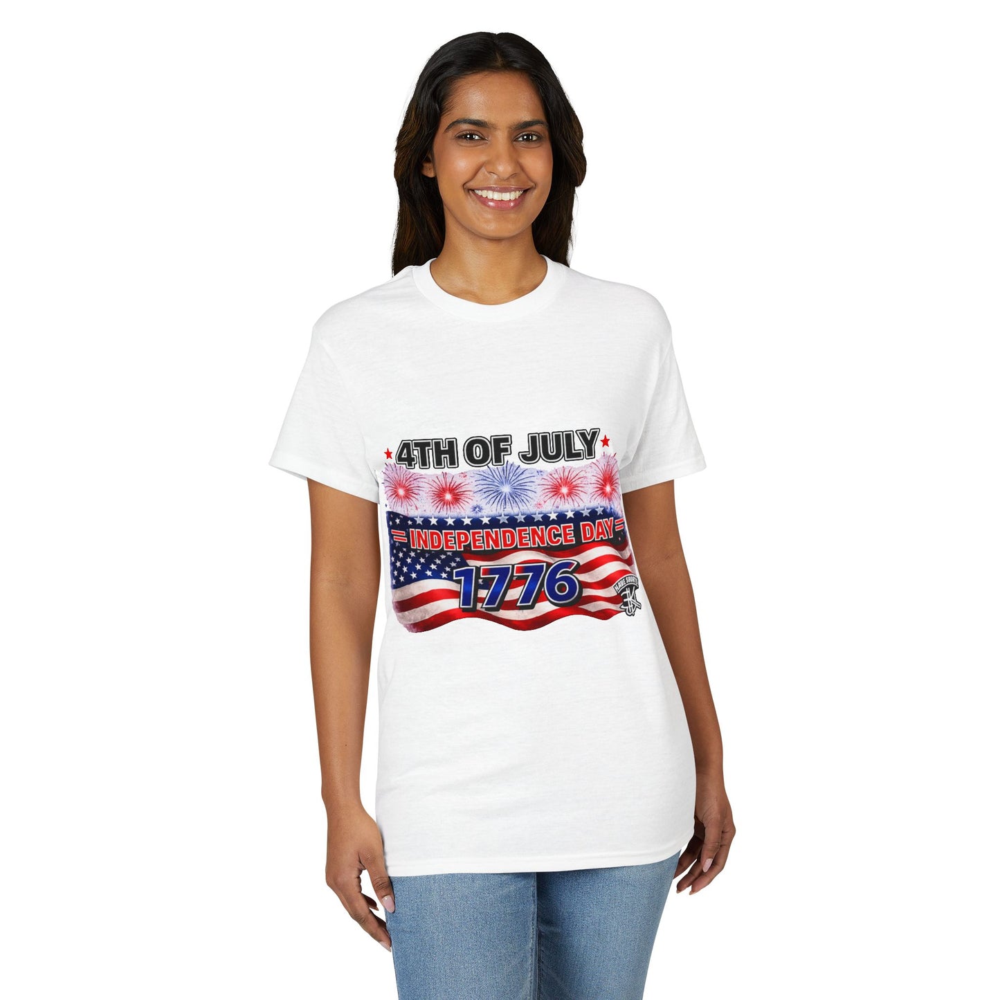 4th of July Independence Day T-Shirt — 1776 American Flag & Fireworks Tee