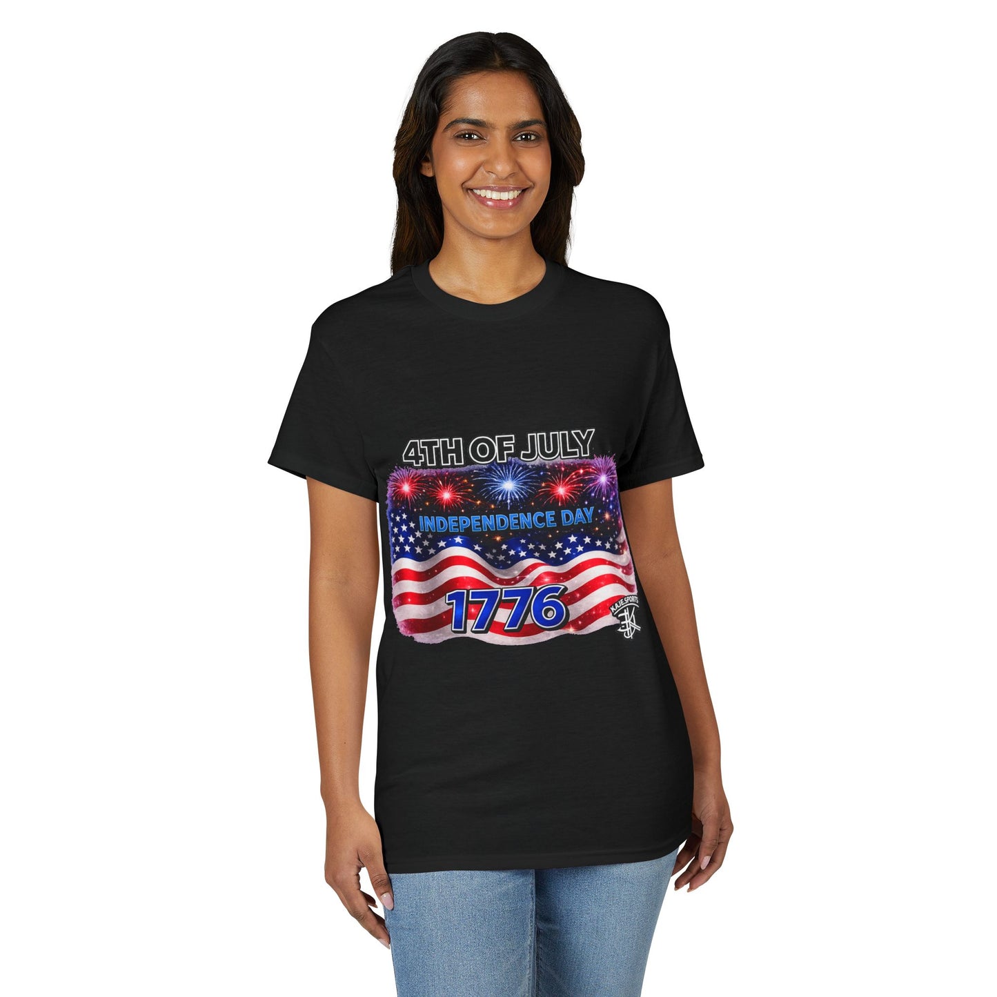 4th of July T-Shirt – Independence Day 1776 American Flag Fireworks Tee