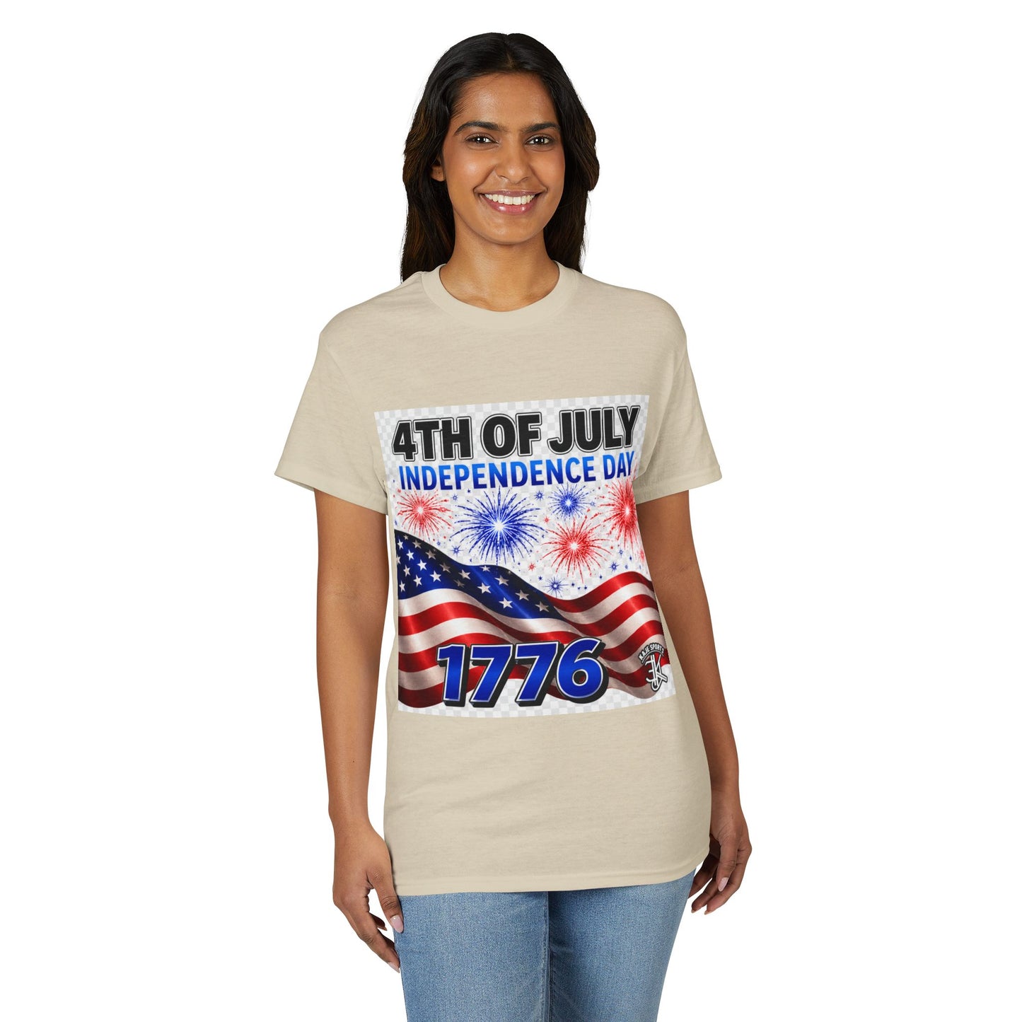 4th of July Independence Day T‑Shirt – American Flag & 1776 Fireworks Tee