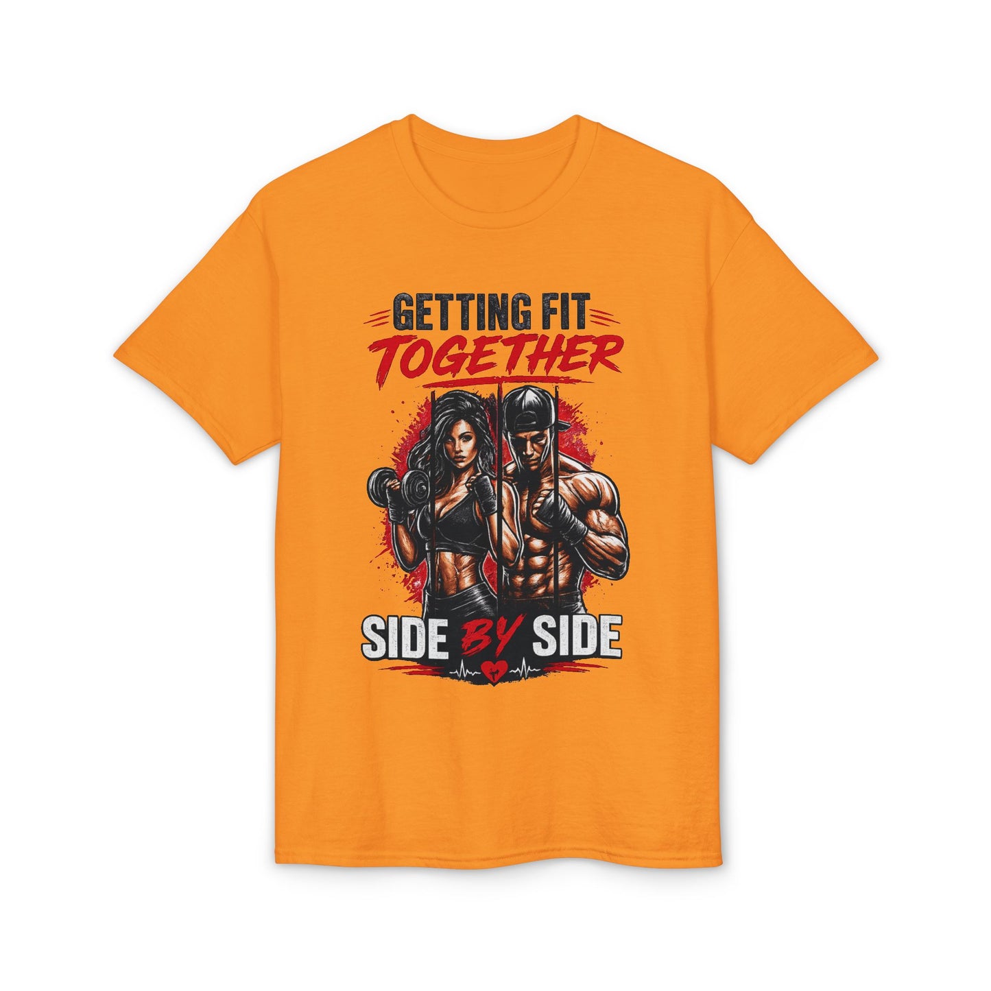 Getting Fit Together Gym T-Shirt — 'Side By Side' Couples Workout Tee