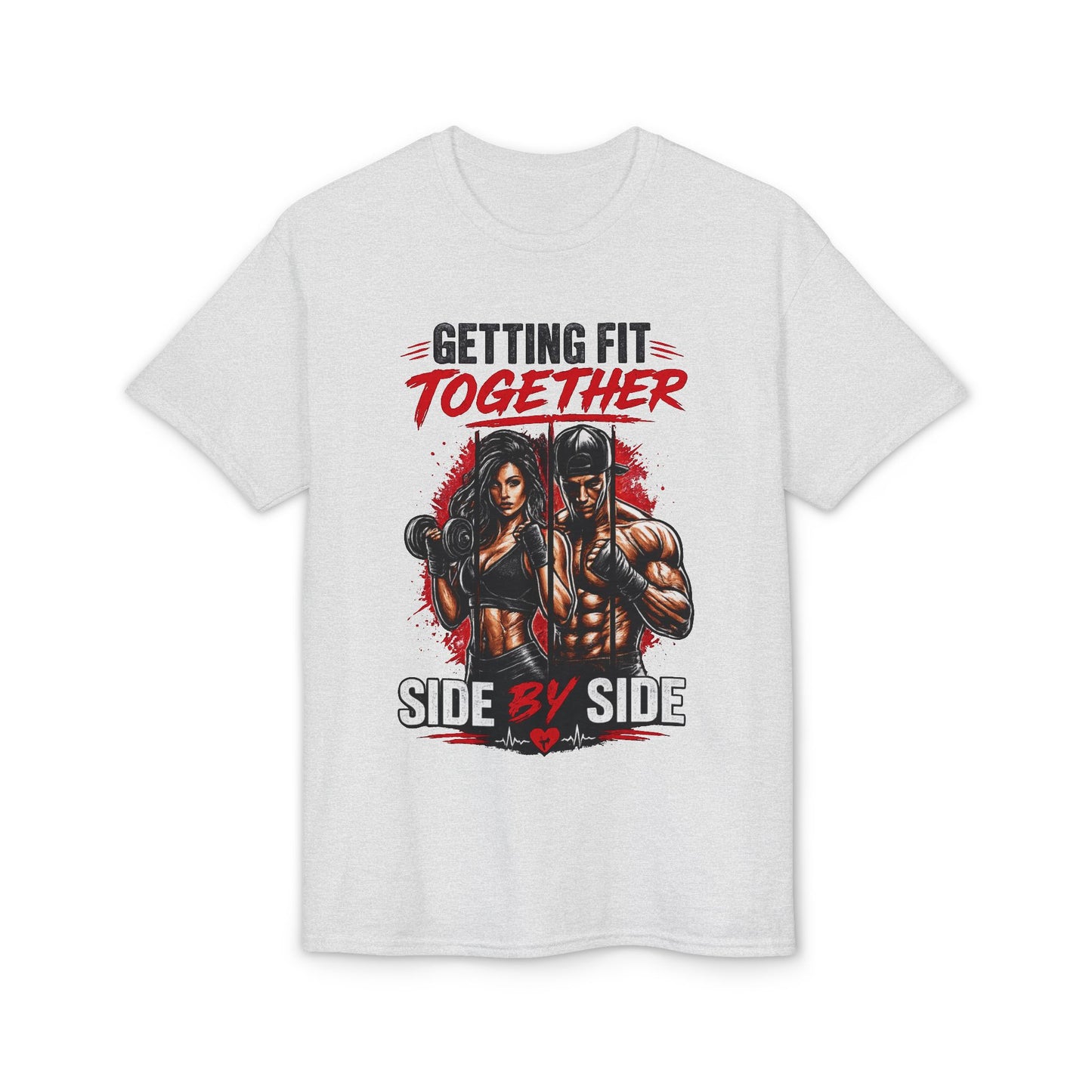 Getting Fit Together Gym T-Shirt — 'Side By Side' Couples Workout Tee