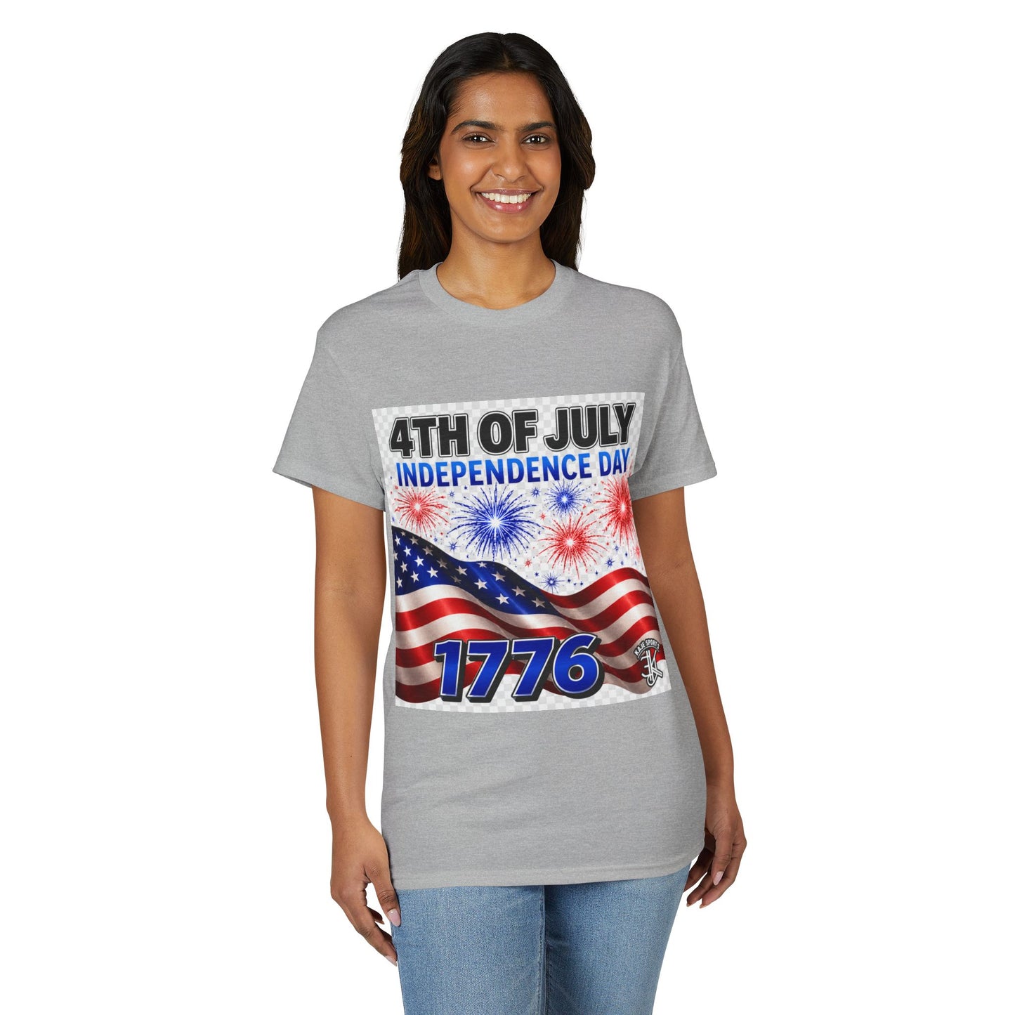 4th of July Independence Day T‑Shirt – American Flag & 1776 Fireworks Tee