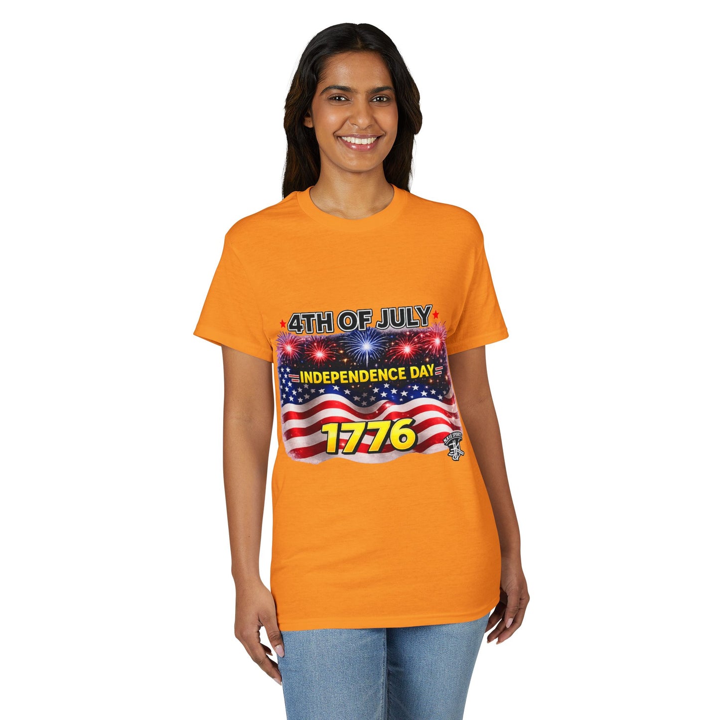 4th of July T-Shirt — Independence Day 1776 American Flag Fireworks Tee