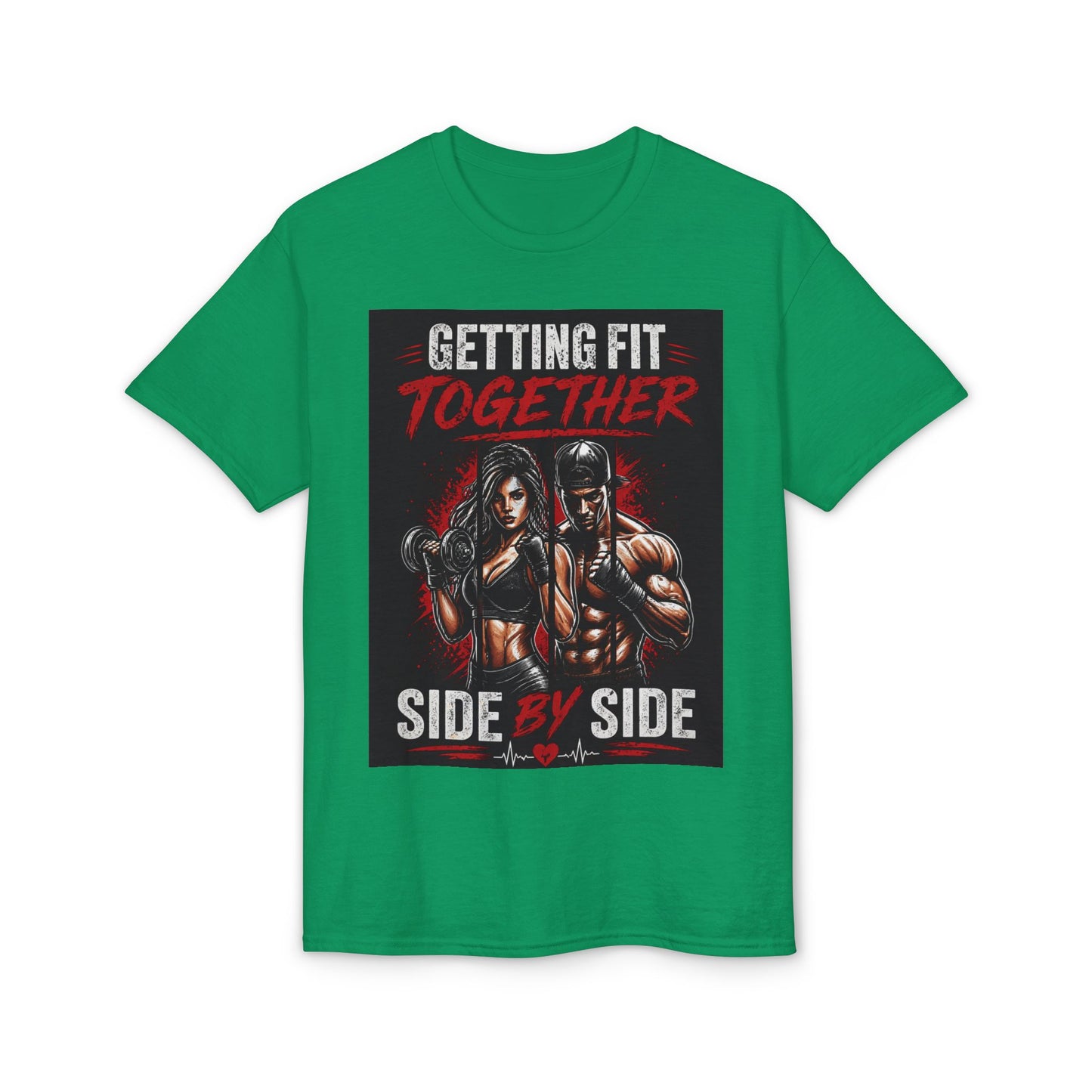 Getting Fit Together T-Shirt — "Side by Side" Couples Fitness Tee