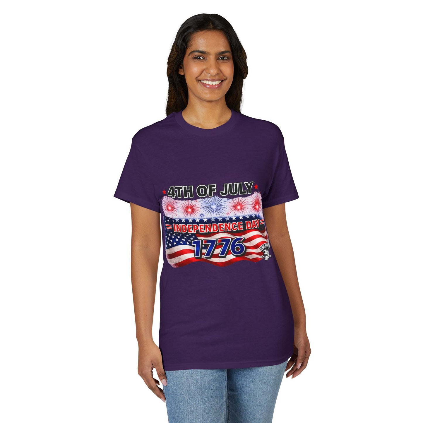 4th of July Independence Day T-Shirt — 1776 American Flag & Fireworks Tee