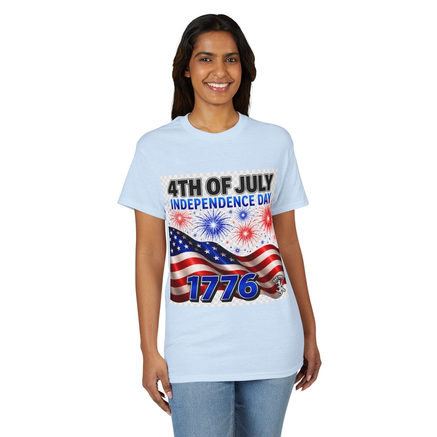 4th of July Independence Day T‑Shirt – American Flag & 1776 Fireworks Tee