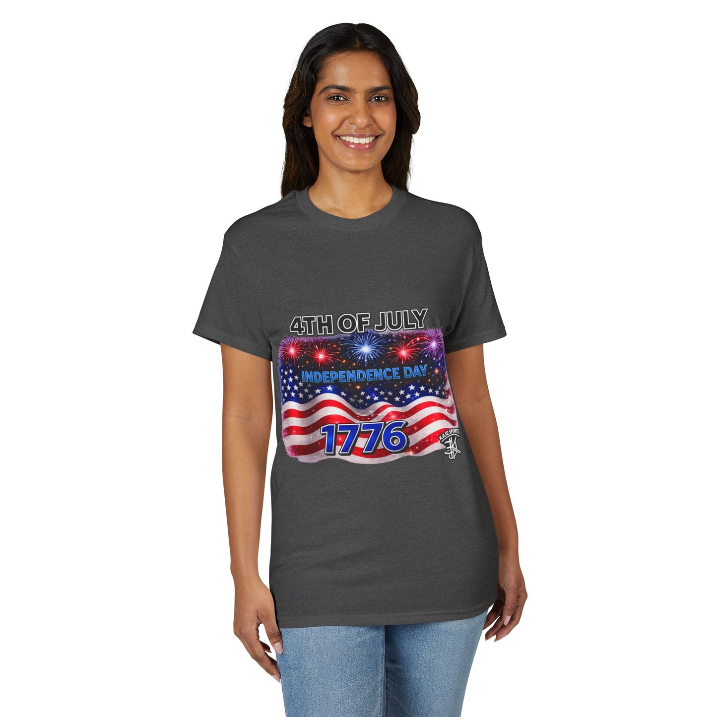 4th of July T-Shirt – Independence Day 1776 American Flag Fireworks Tee