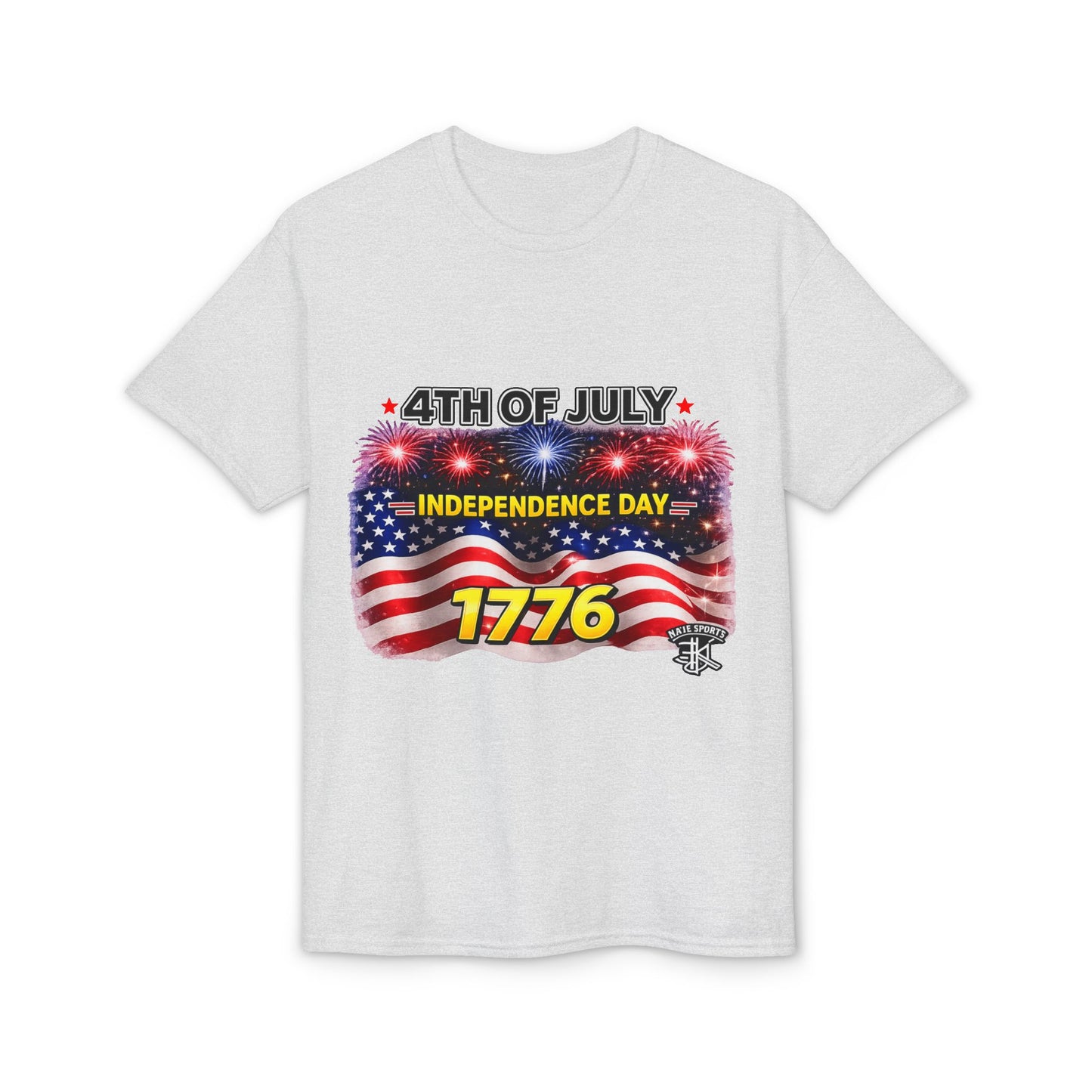 4th of July T-Shirt — Independence Day 1776 American Flag Fireworks Tee