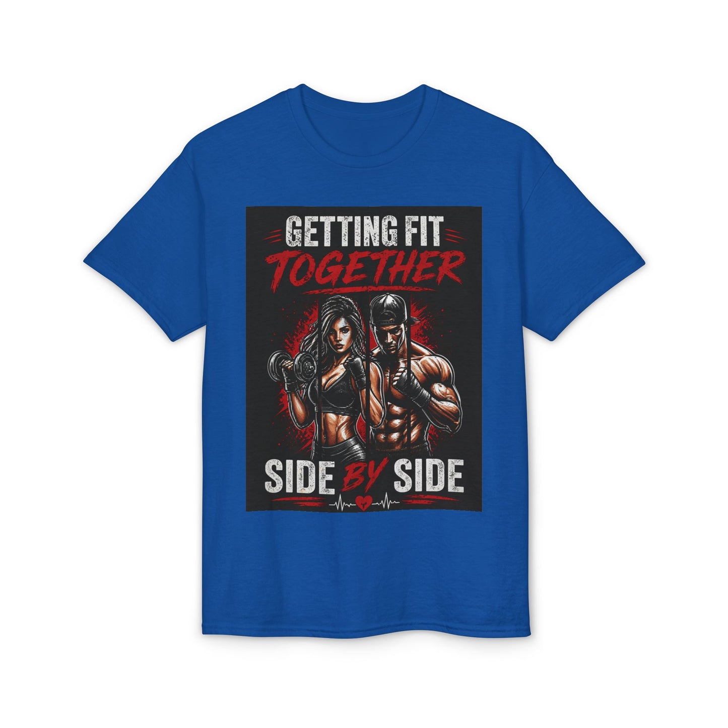 Getting Fit Together T-Shirt — "Side by Side" Couples Fitness Tee